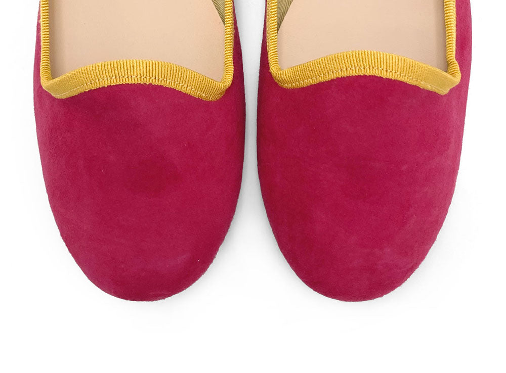 Damen Loafers aus fuchsiafarbenem Wildleder