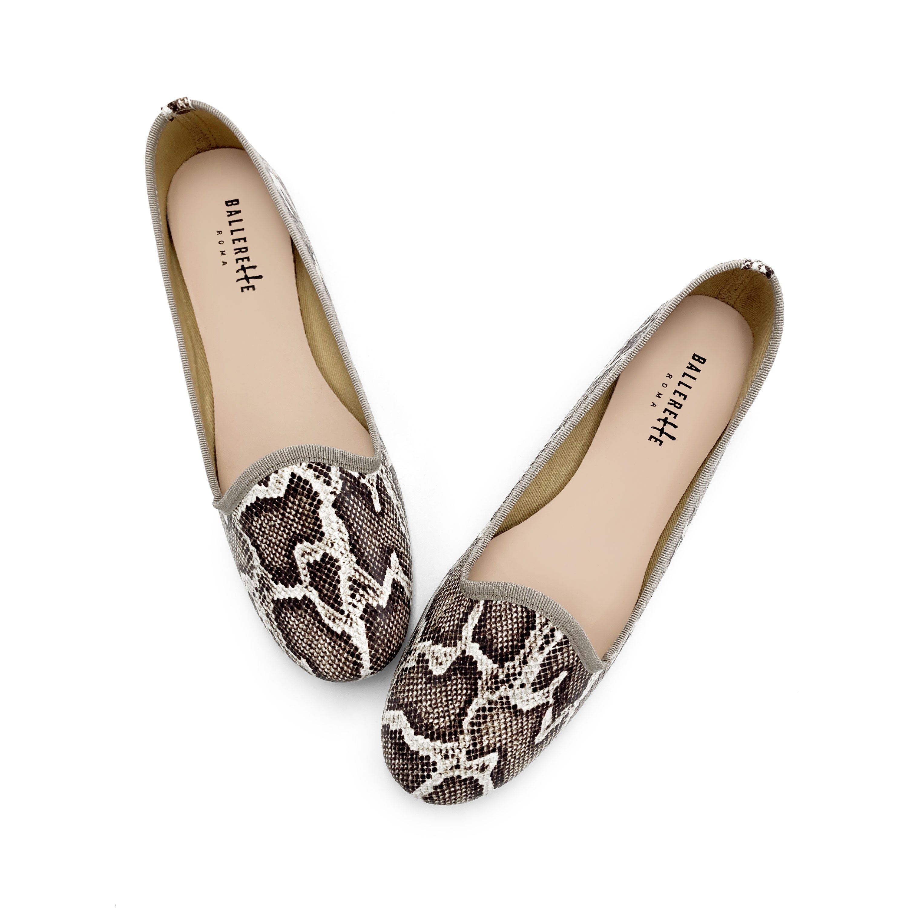 Slippers donna animalier pitonate in pelle