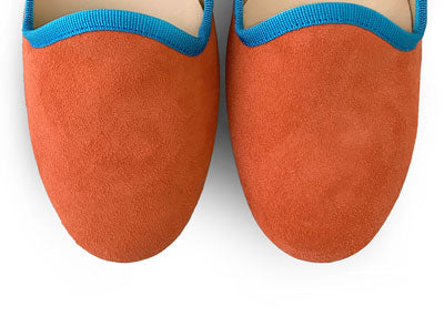 Chaussons pour femmes en daim orange