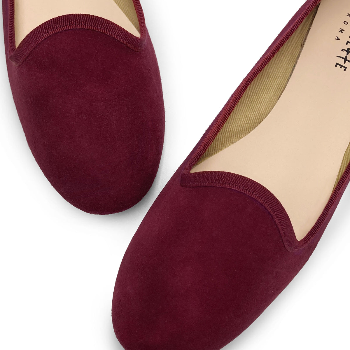 Slippers donna in camoscio bordeaux