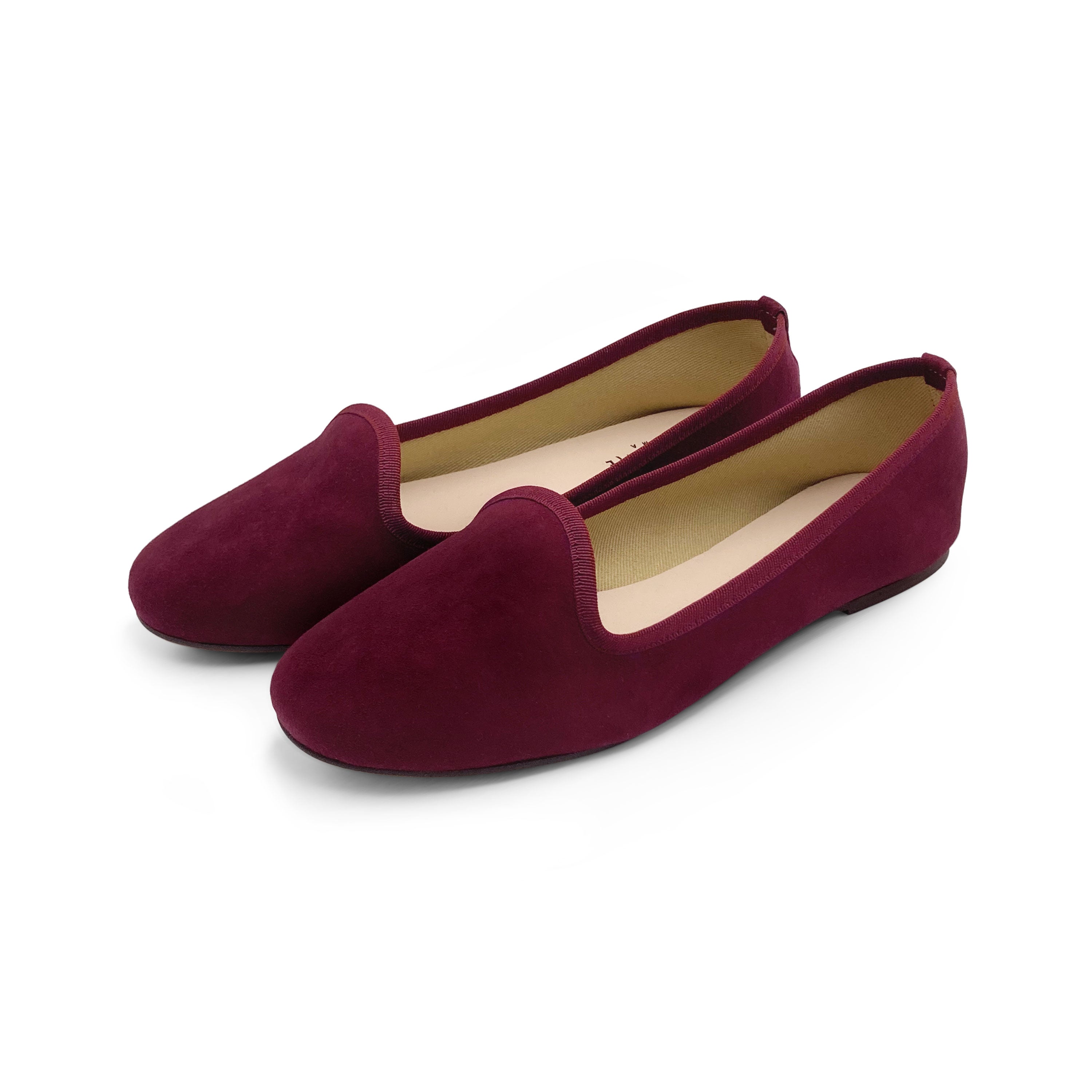 Slippers donna in camoscio bordeaux
