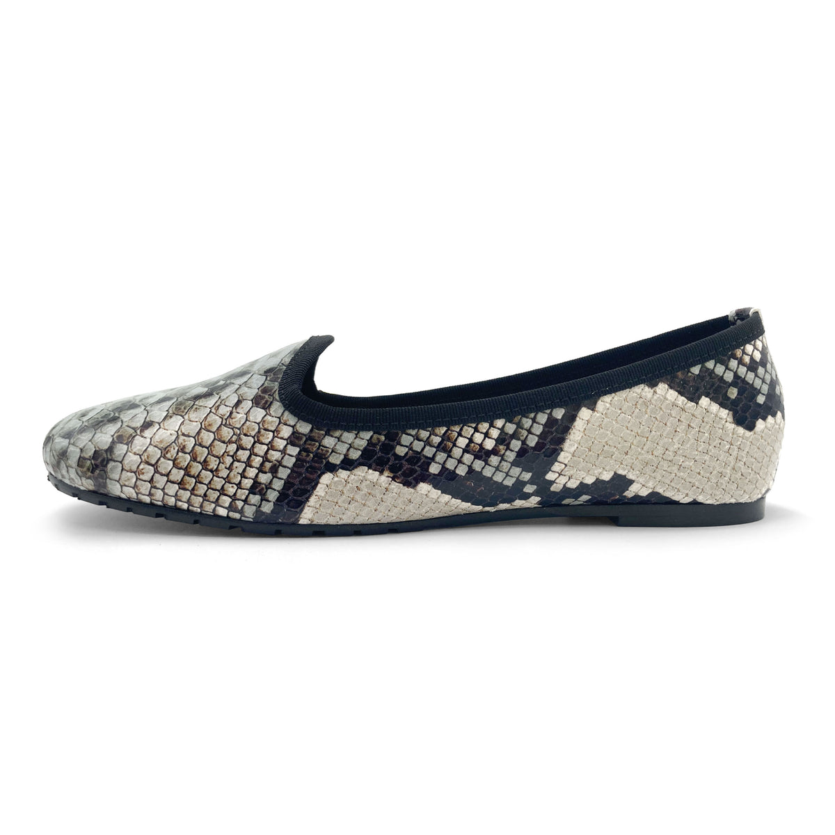 Slippers donna animalier pitonate in pelle