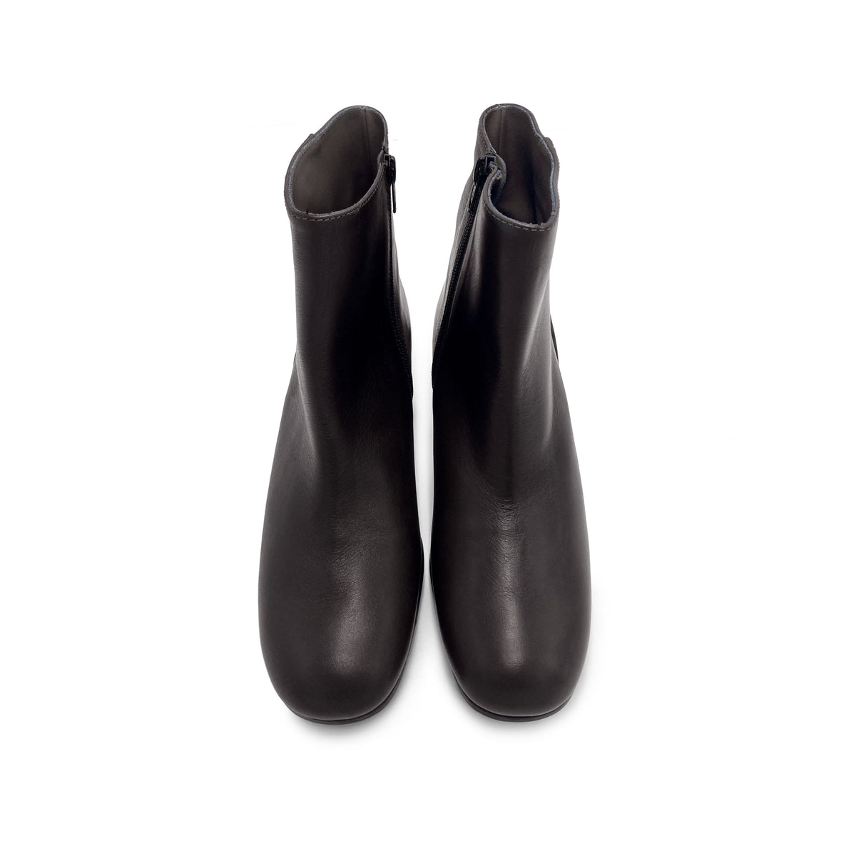 Comfortable brown ankle boots with heels
