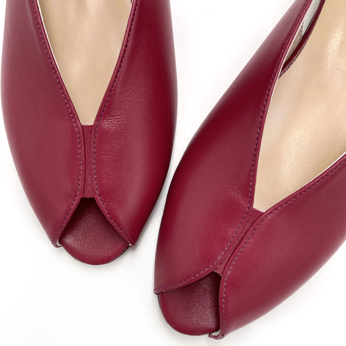 Fuchsia Open-Toe Slingbacks aus Leder