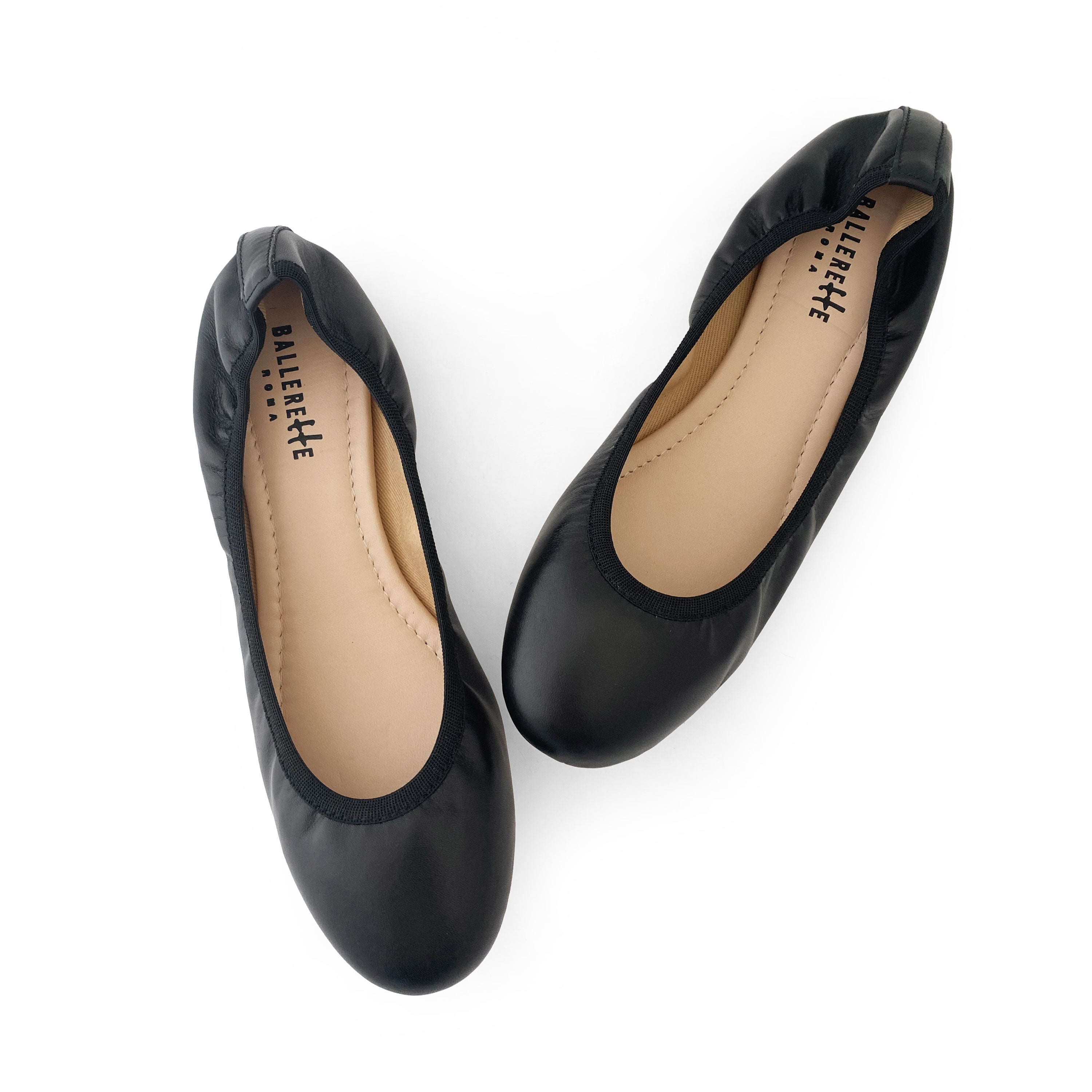 Bailarinas en piel negra con elástico