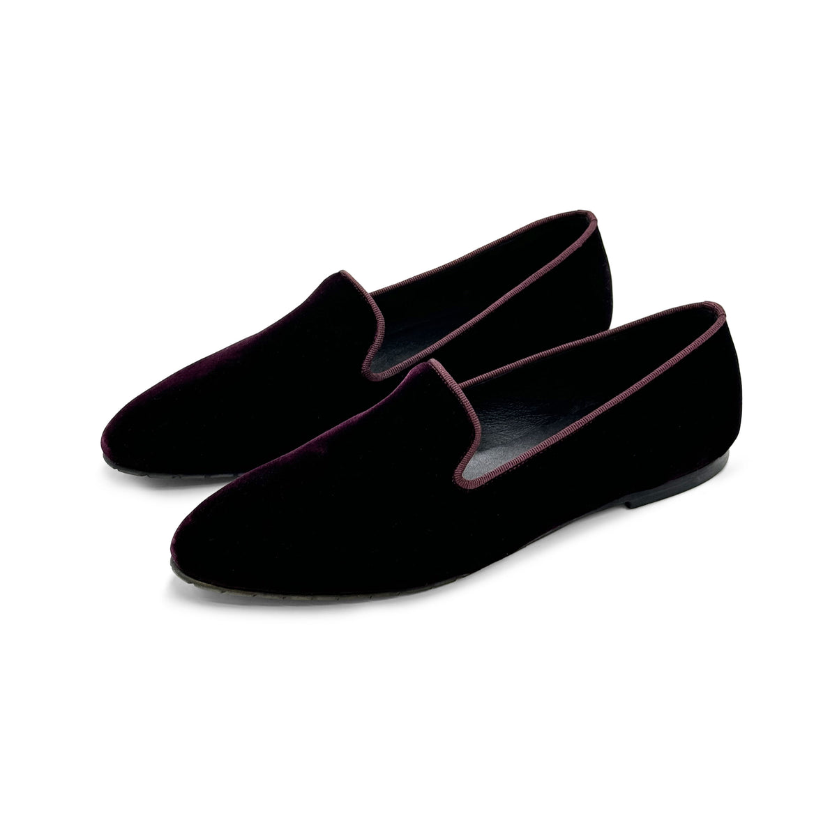 Slippers da donna bordeaux in velluto