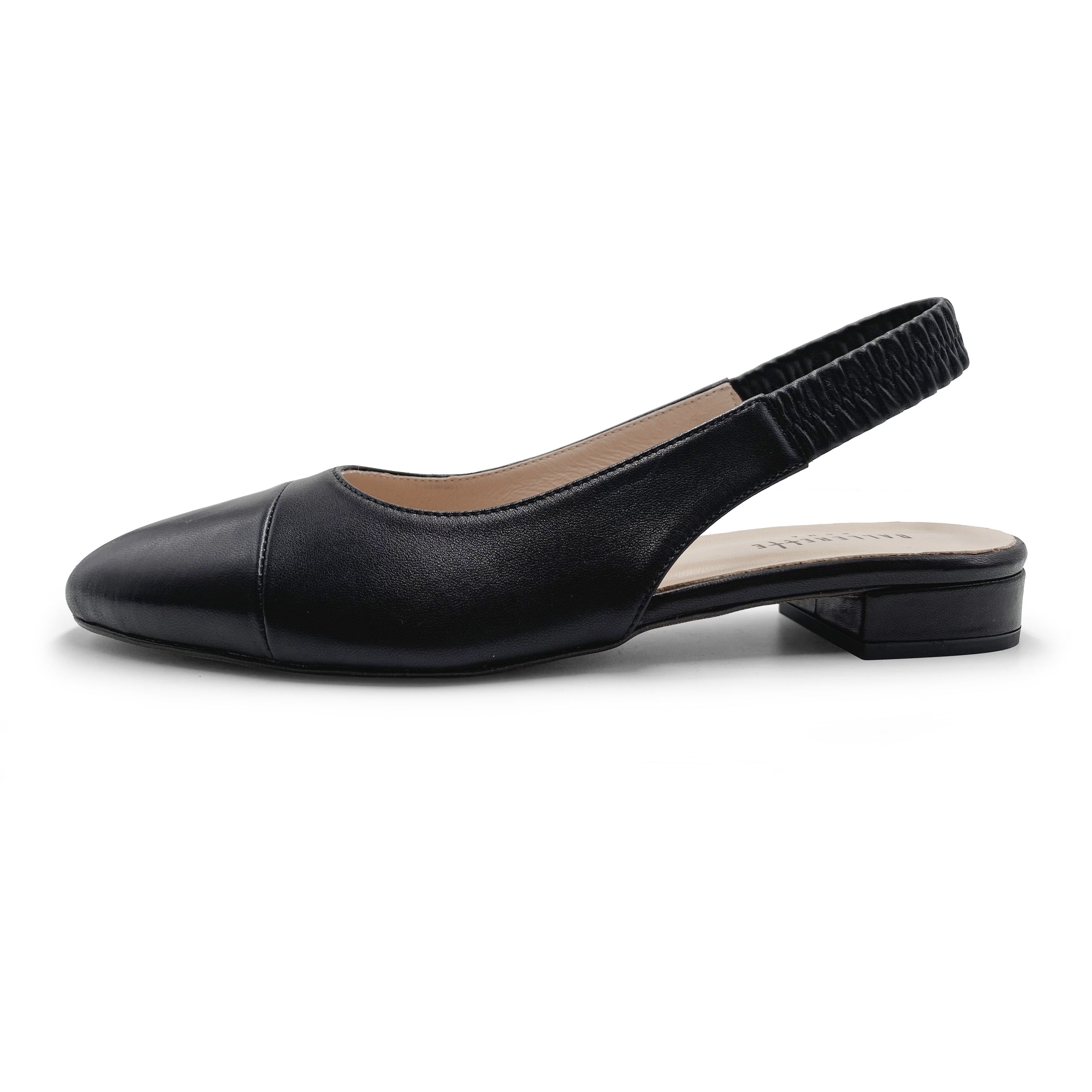 Ballerine slingback in pelle nera