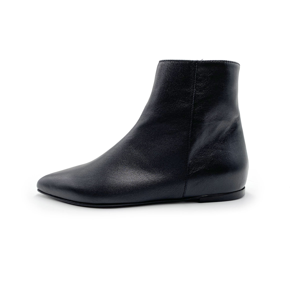 Schwarze spitze Stiefeletten, Innenabsatz