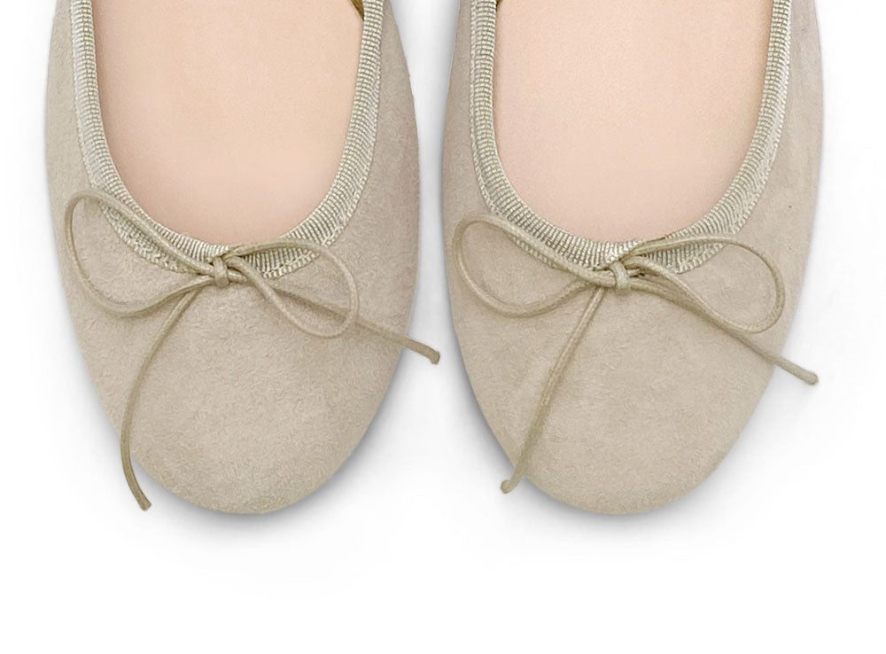 Ballerine in camoscio beige