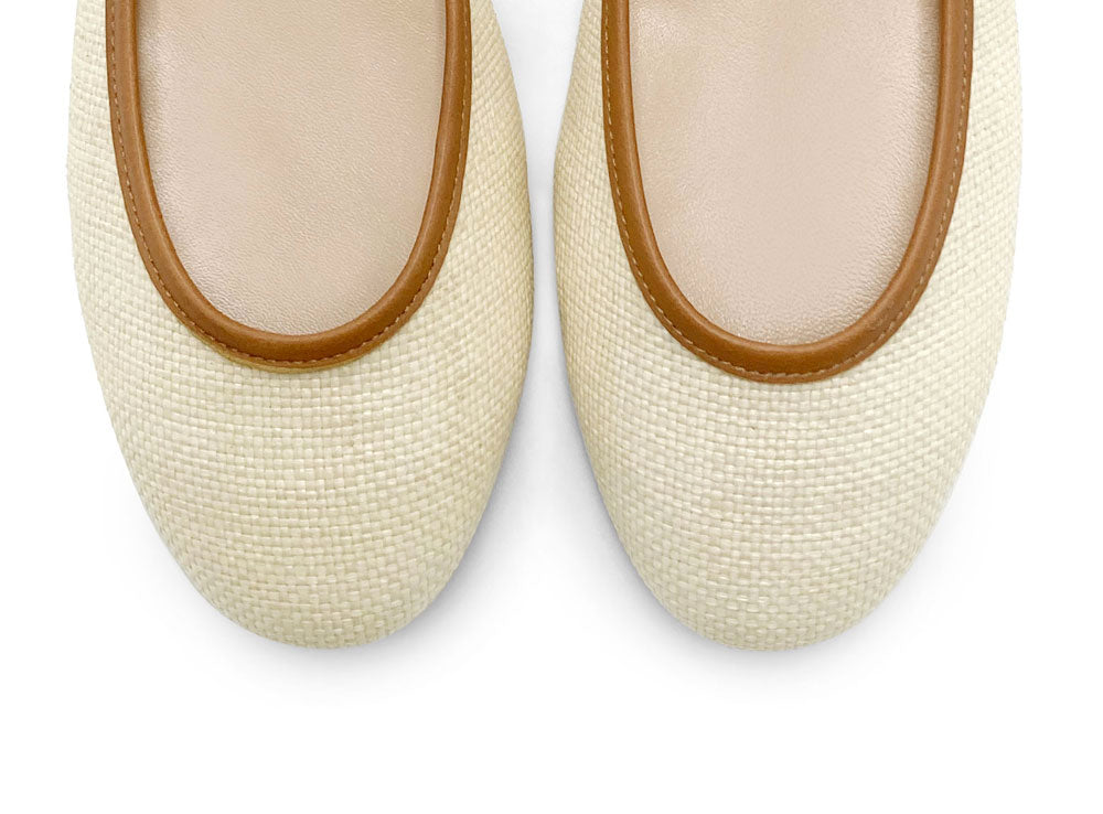 Ballerine estive beige in rafia