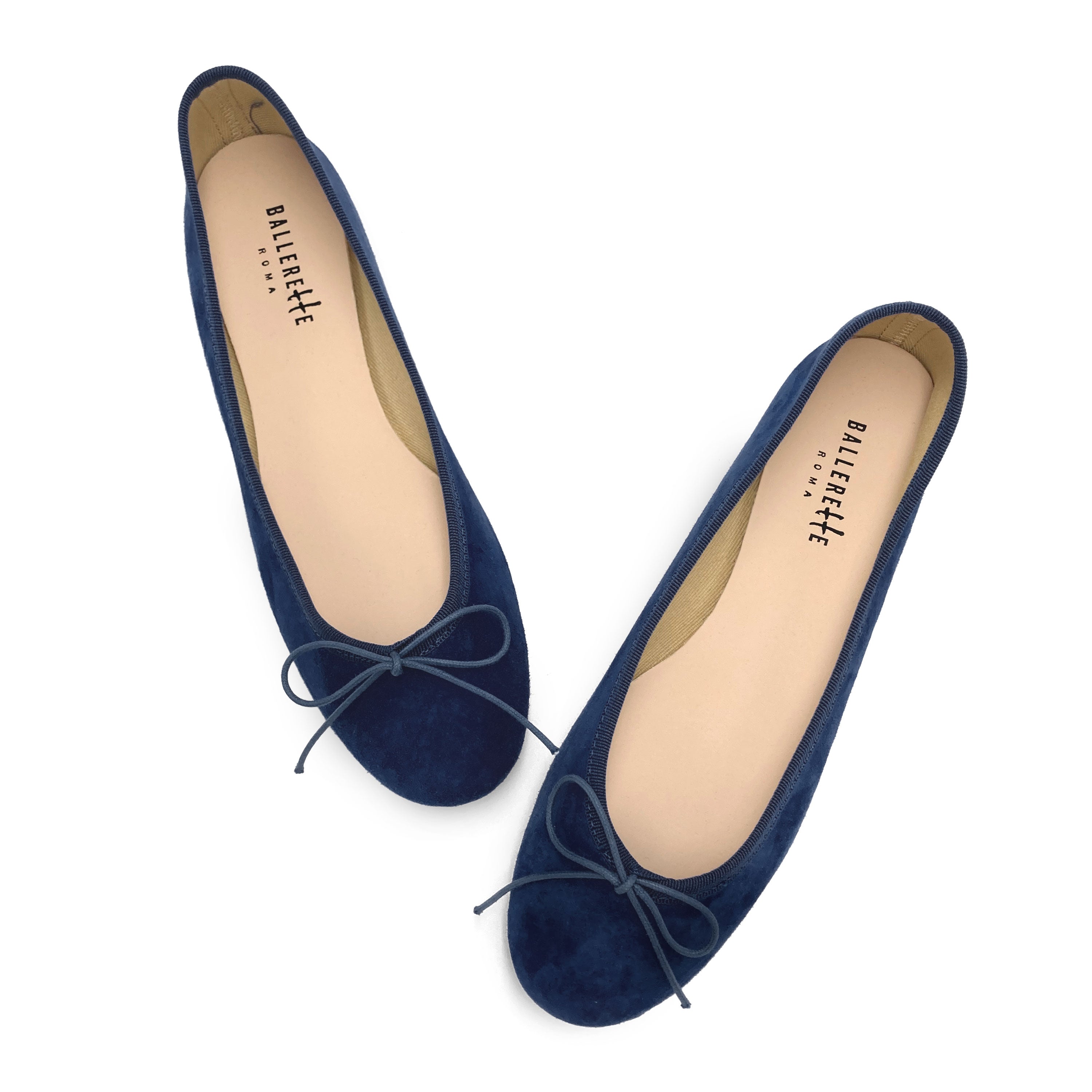 Ballerine blu in camoscio
