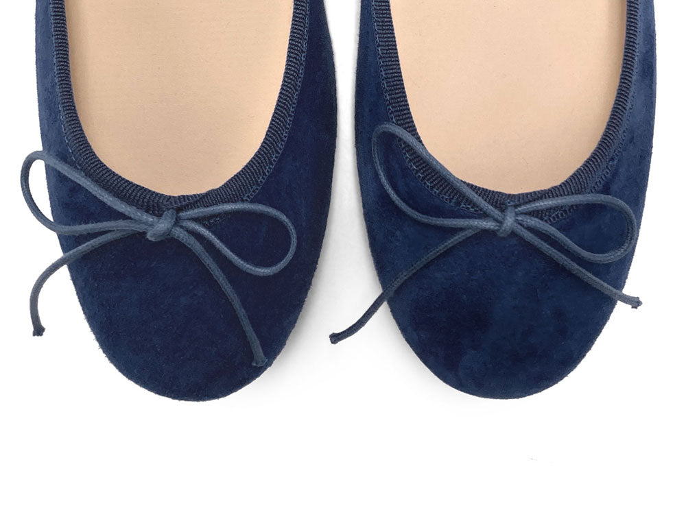 Ballerine blu in camoscio