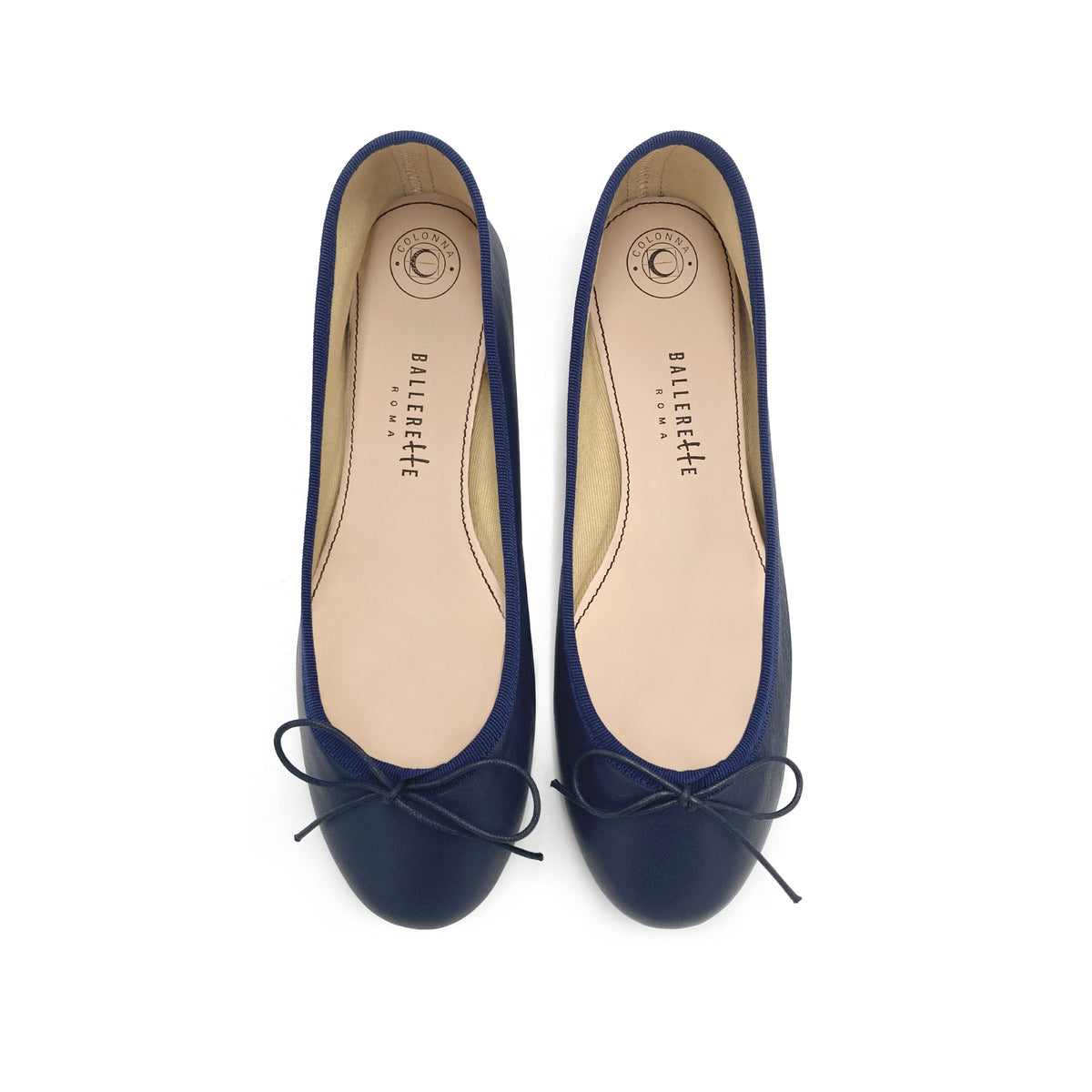 Ballerine blu in pelle