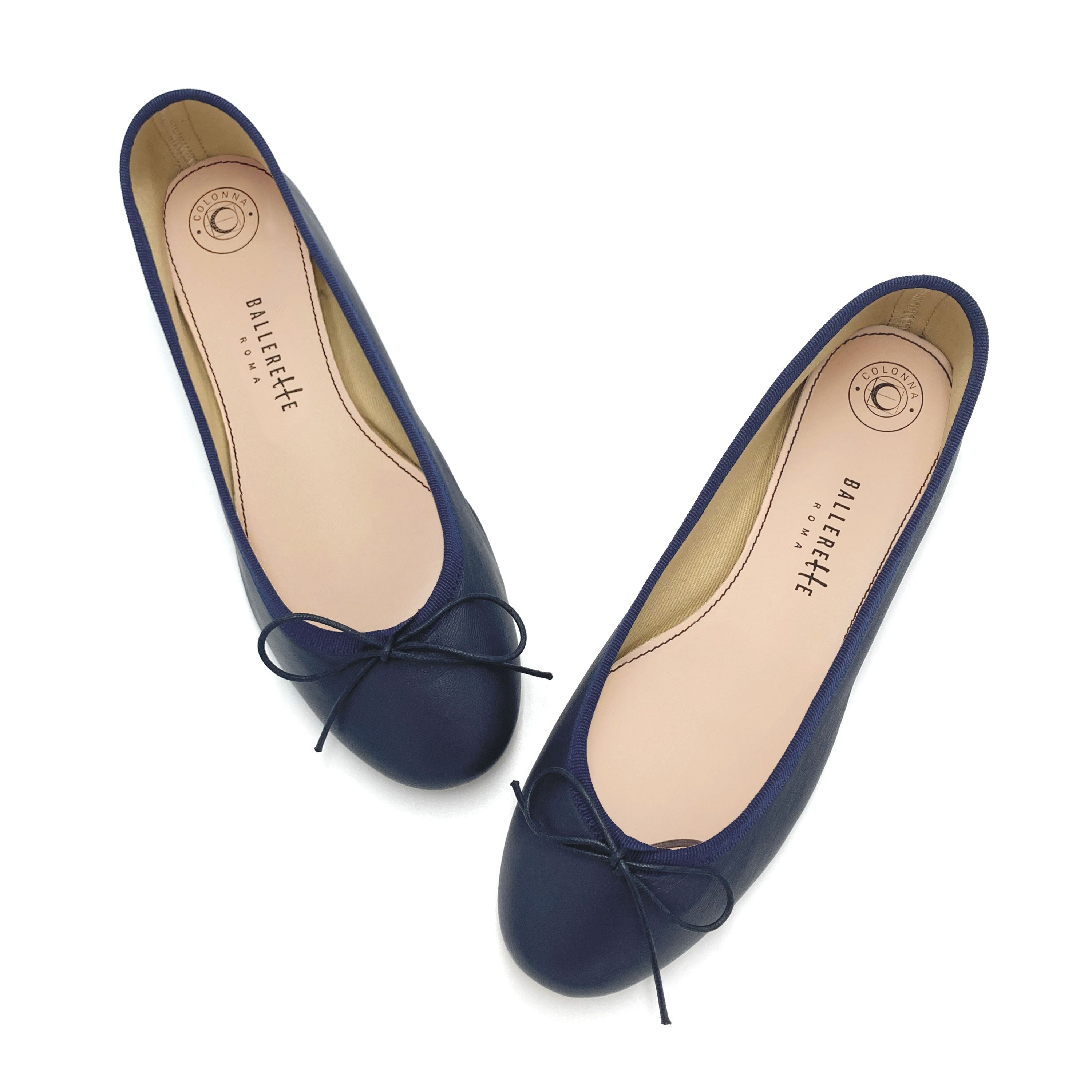 Ballerine blu in pelle