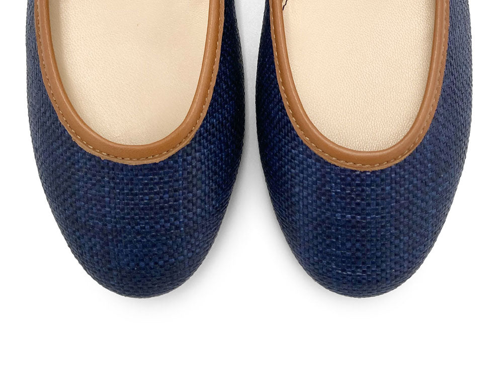 Ballerine estive blu in rafia