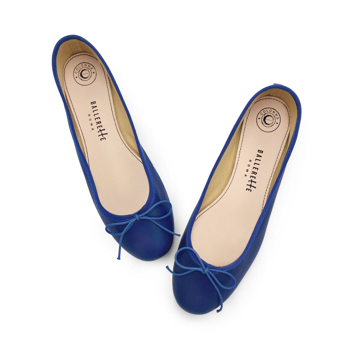 Ballerine in pelle blu elettrico