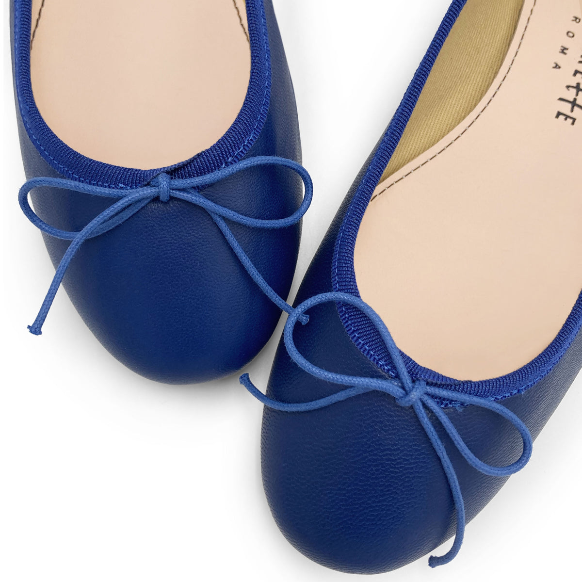 Royal blue leather ballet flat