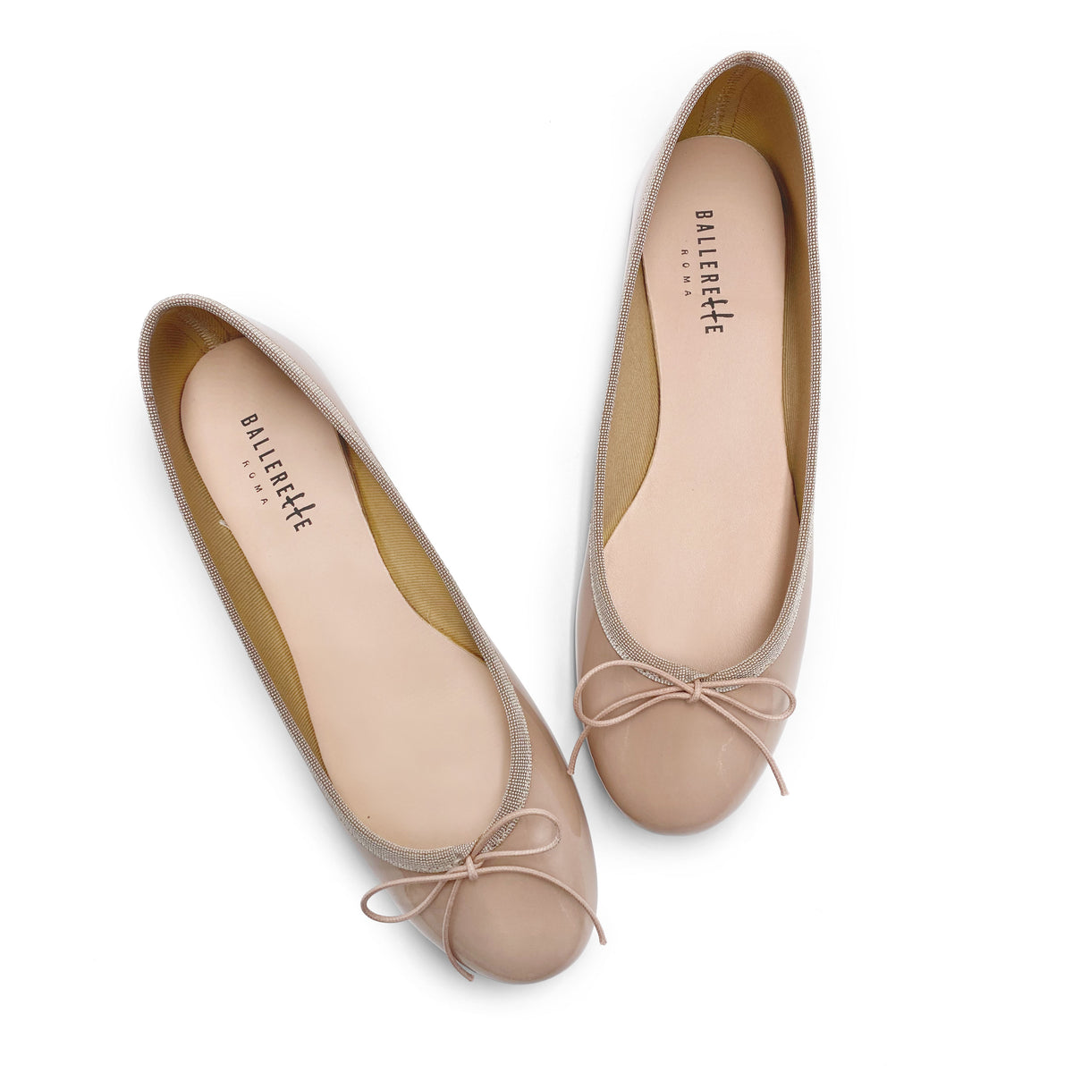 Ballerine rosa cipria in pelle vernice