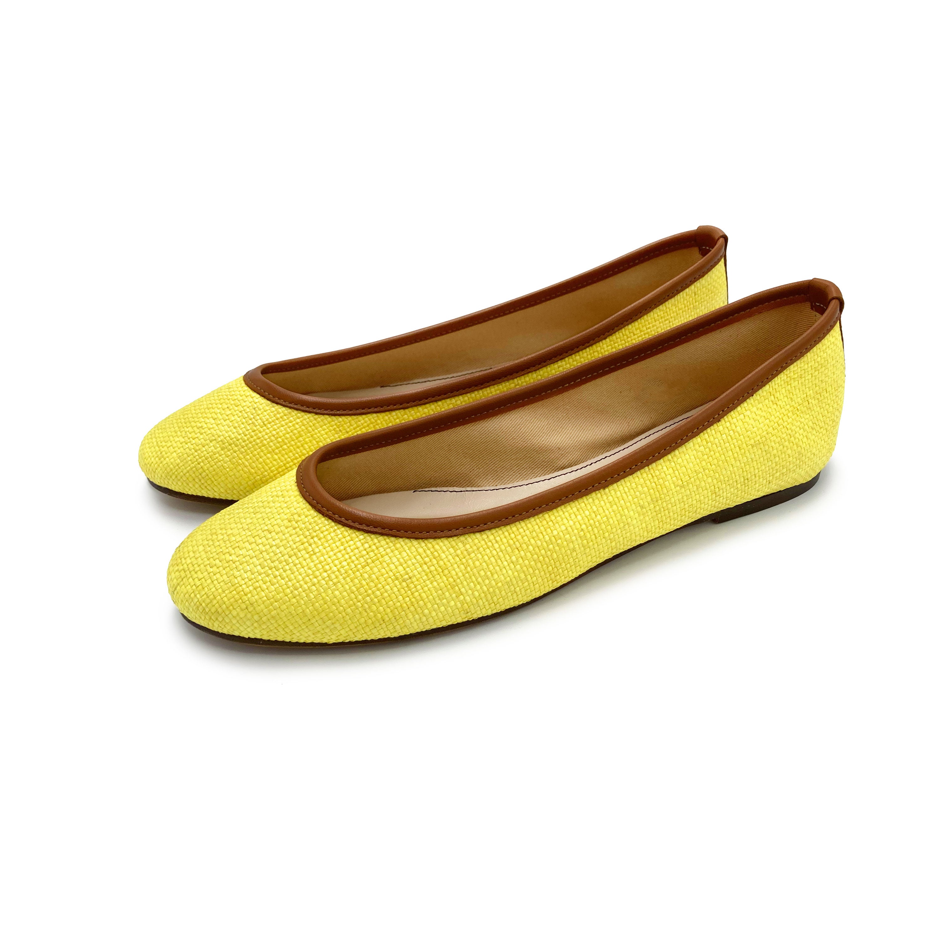 Ballerine estive gialle in rafia