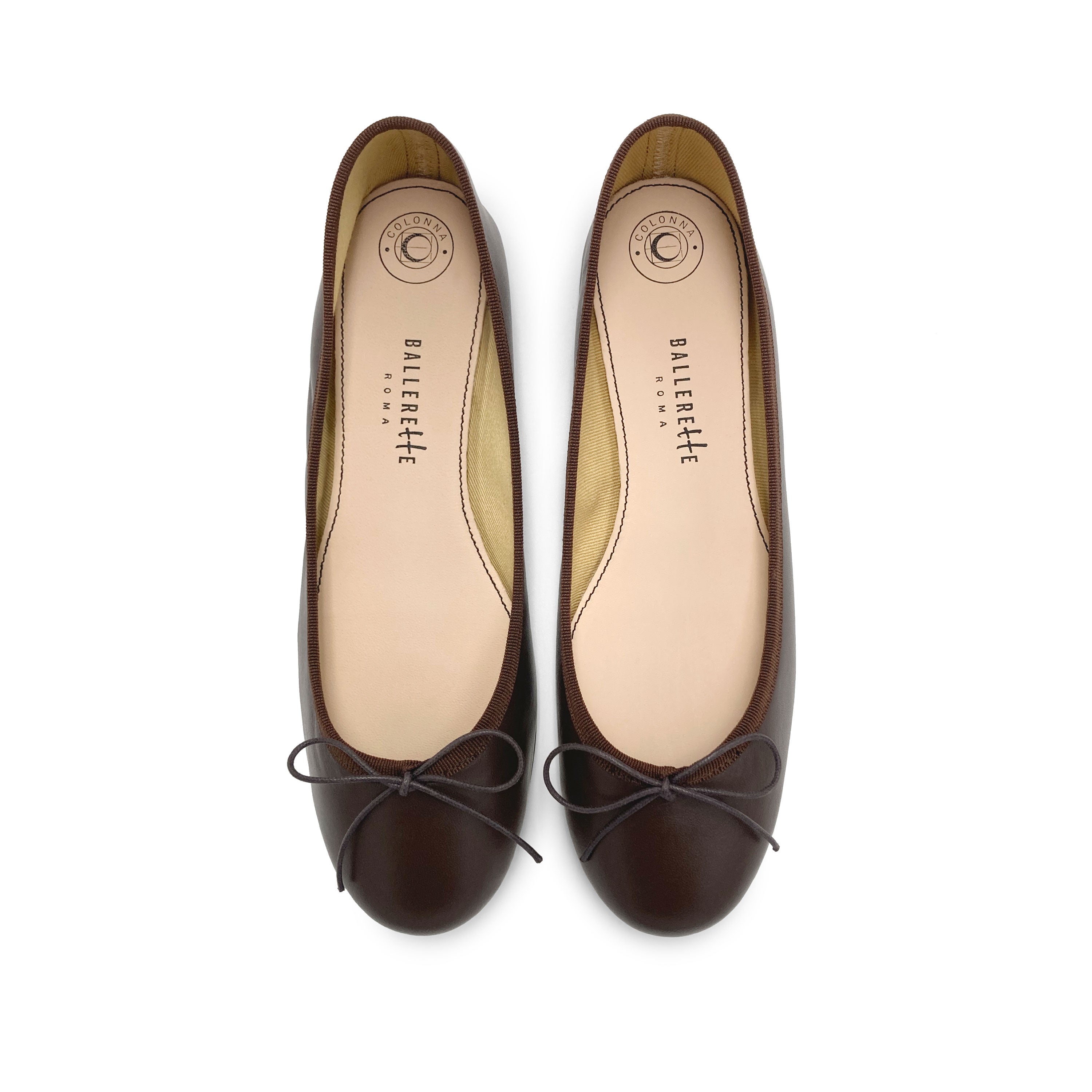 Ballerine in pelle marroni testa di moro