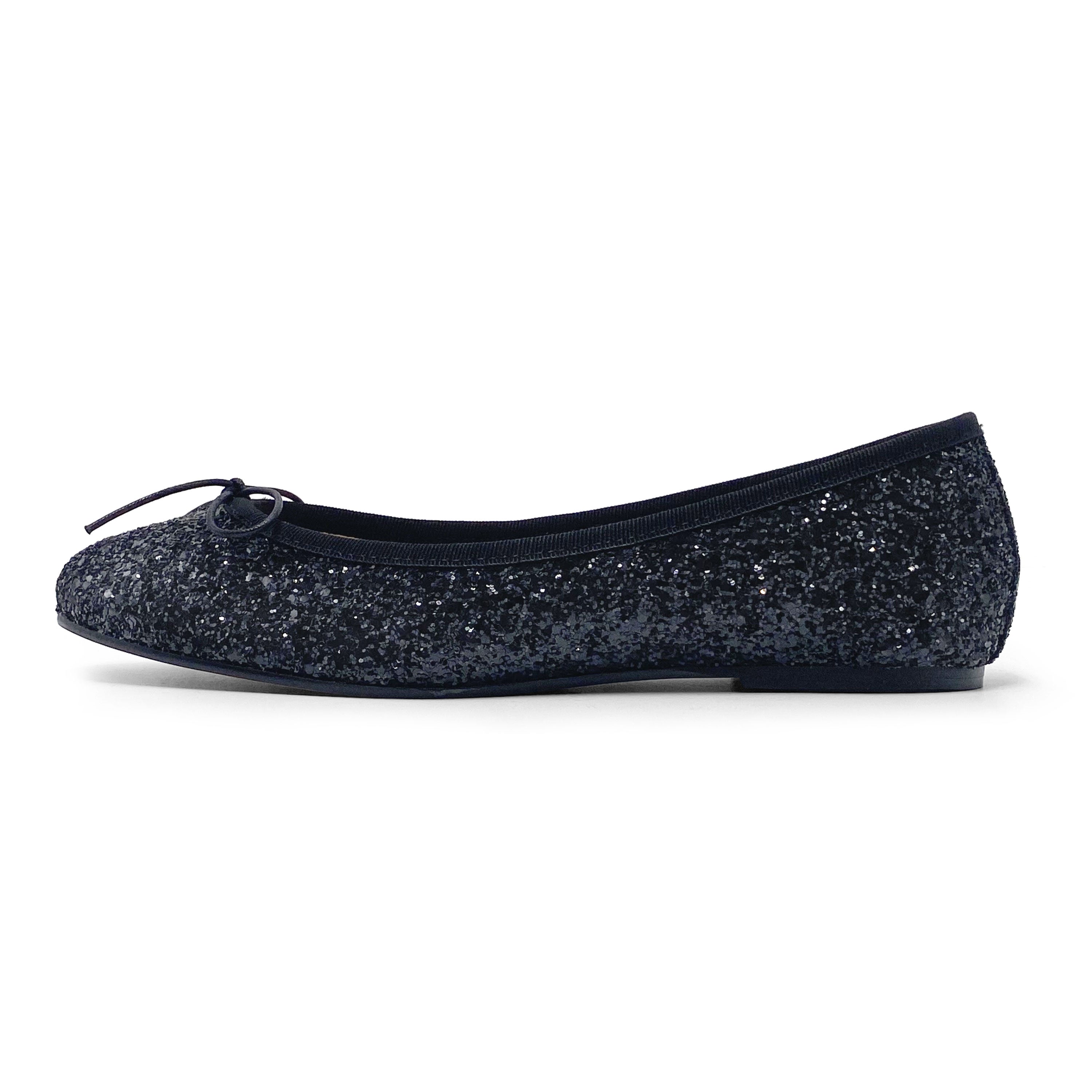TT GO GREEN Kollektion - Schwarze Glitzer-Ballerinas aus ECO-Stoff