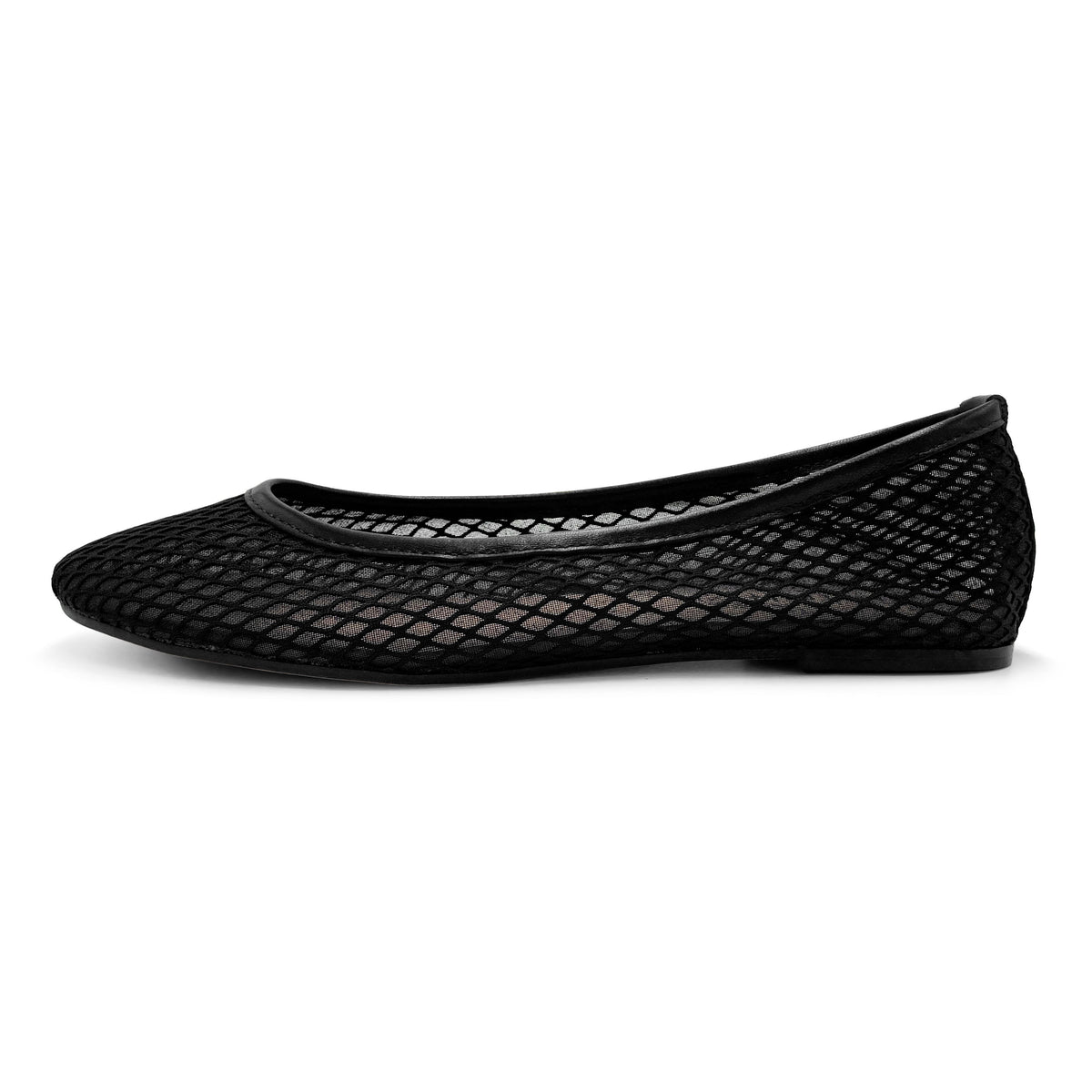 TT Go Green - Ballerines noir en tissu mesh eco-recyclé transparent