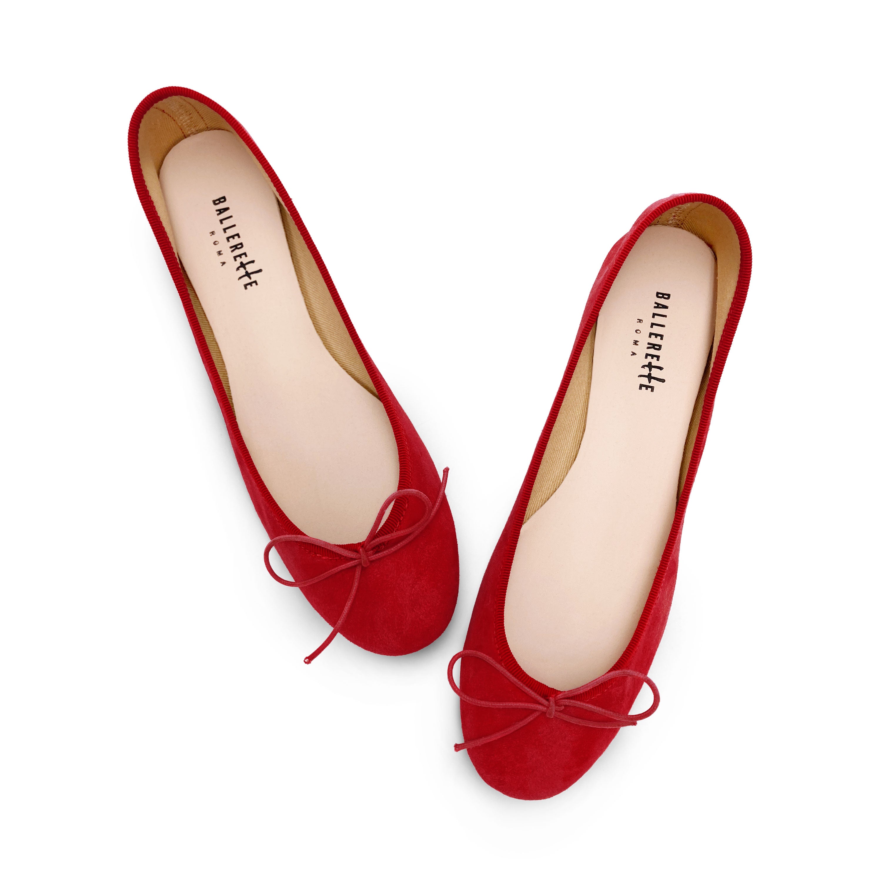 Ballerine rosse in camoscio