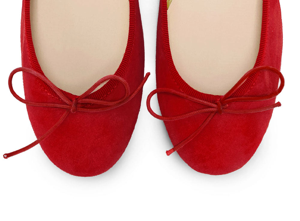 Ballerine rosse in camoscio