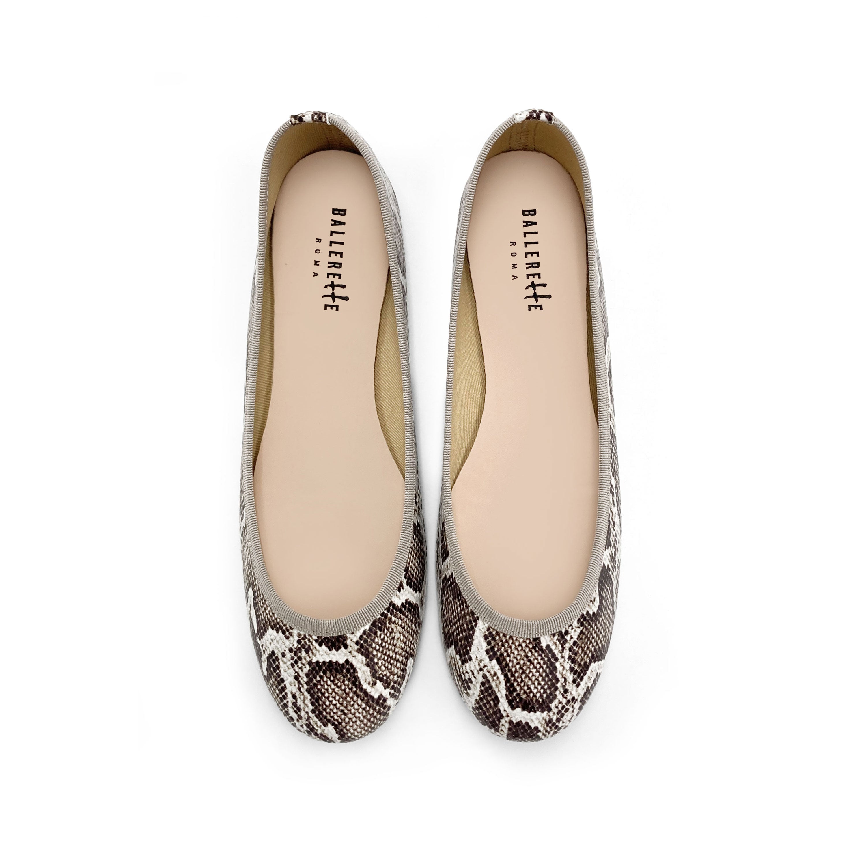 Ballerine animalier pitonate in pelle