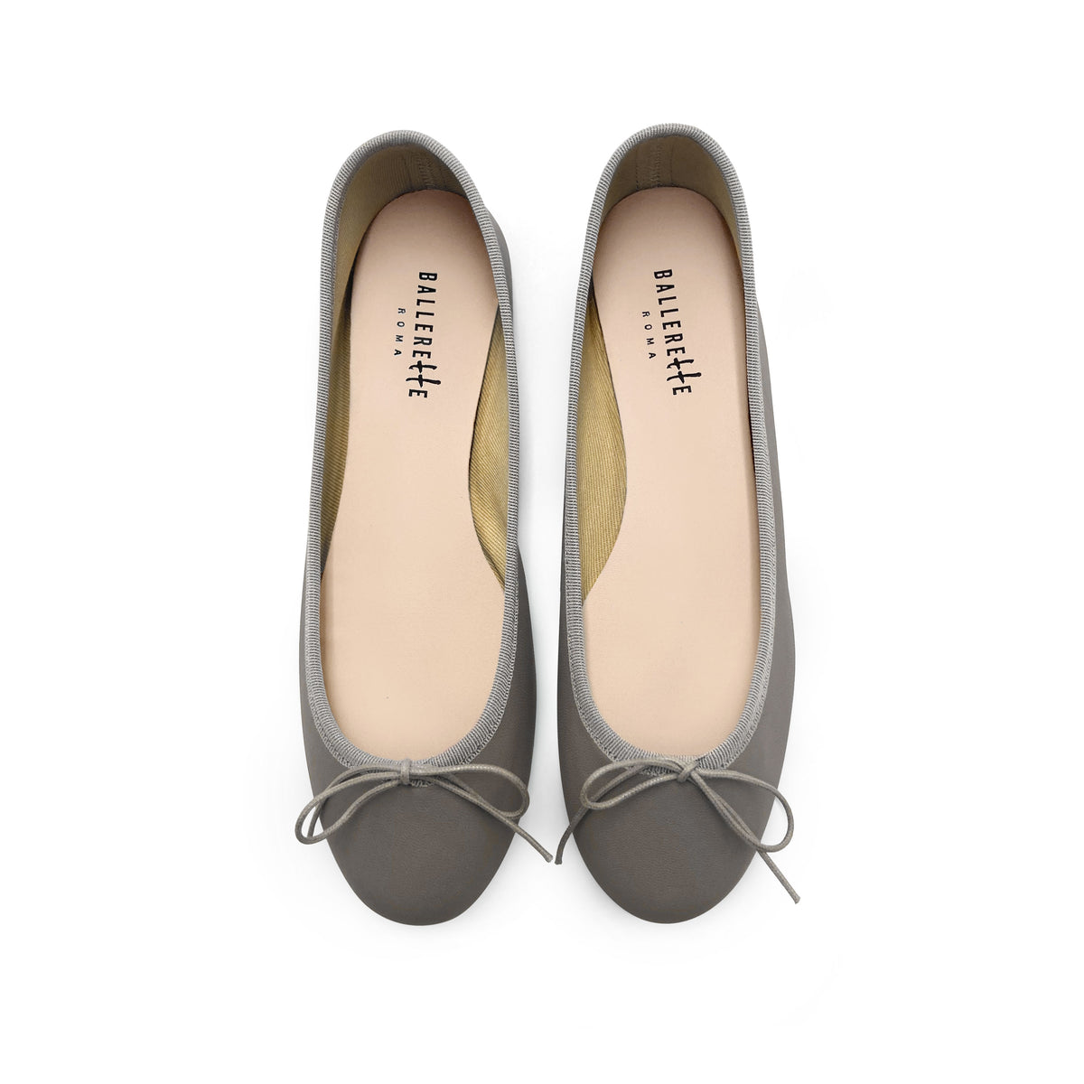 Ballerine in pelle taupe