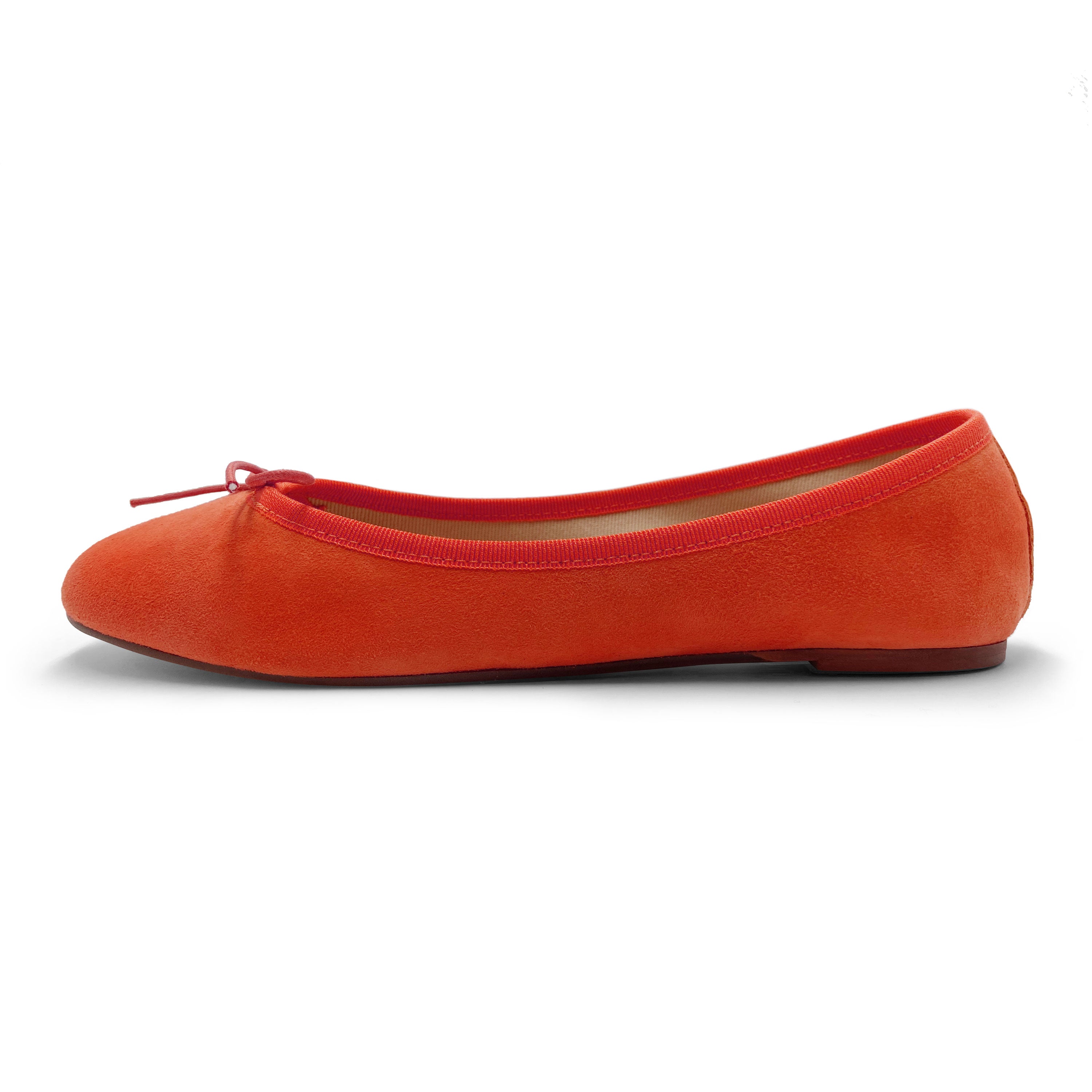 Ballerines en daim orange citrouille
