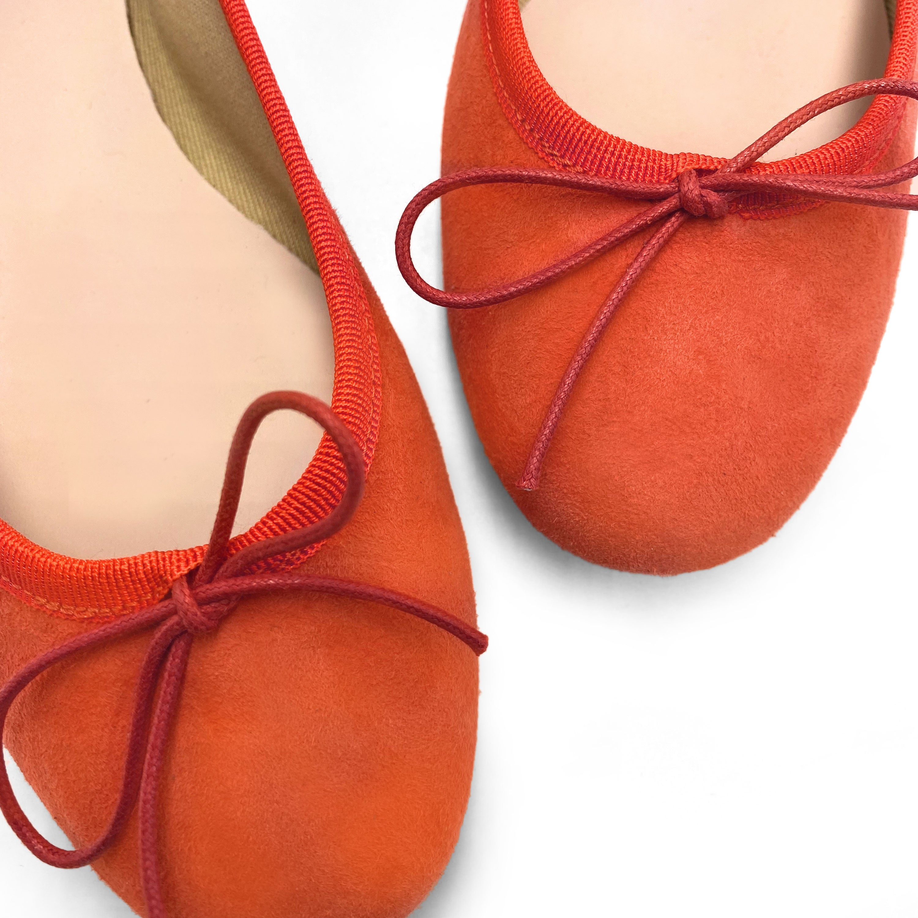Ballerines en daim orange citrouille