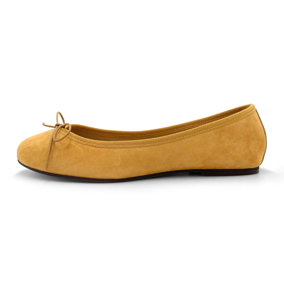 Mustard yellow suede ballet flats