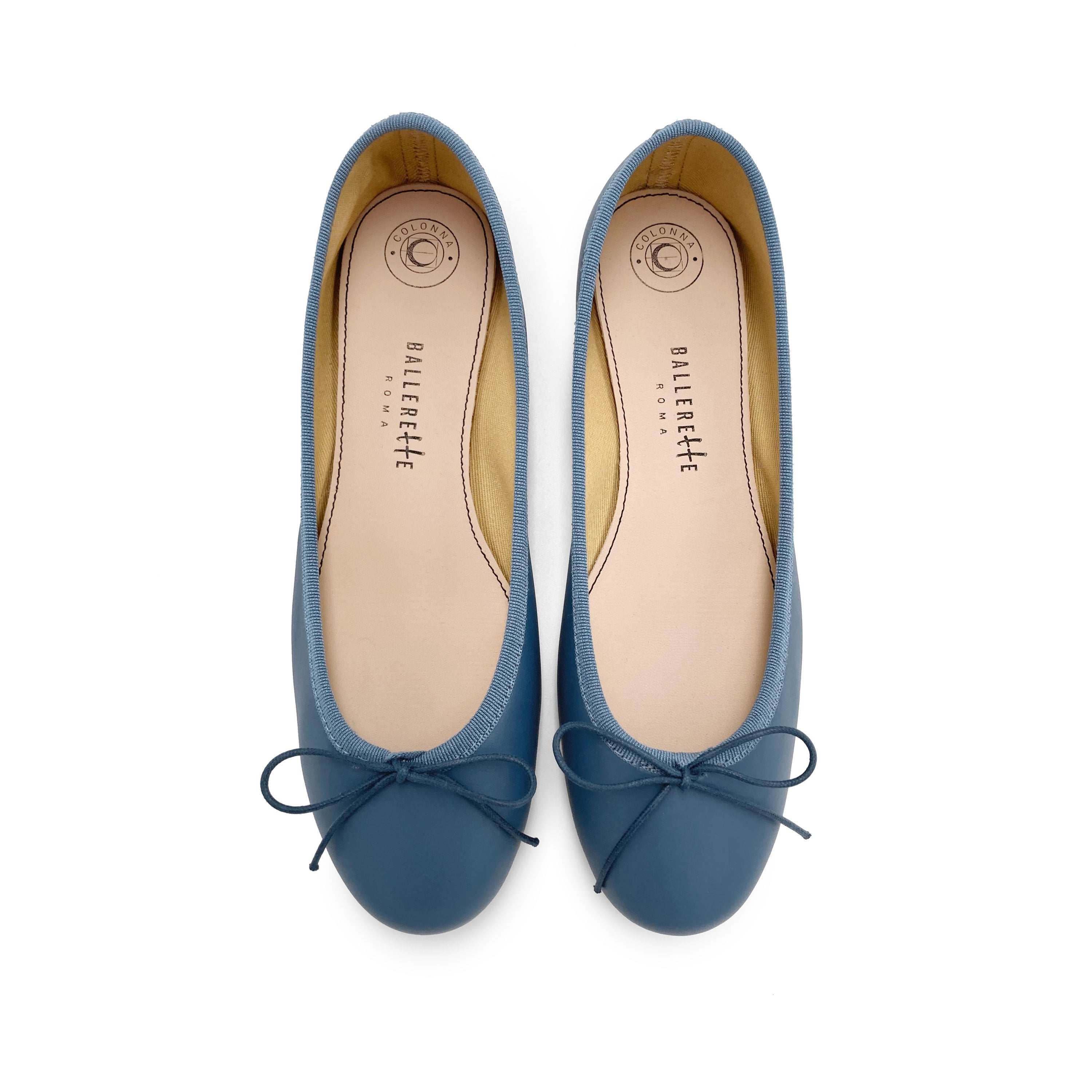 Ballerine in pelle indaco