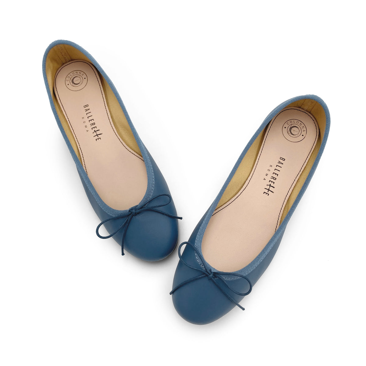 Ballerine in pelle indaco
