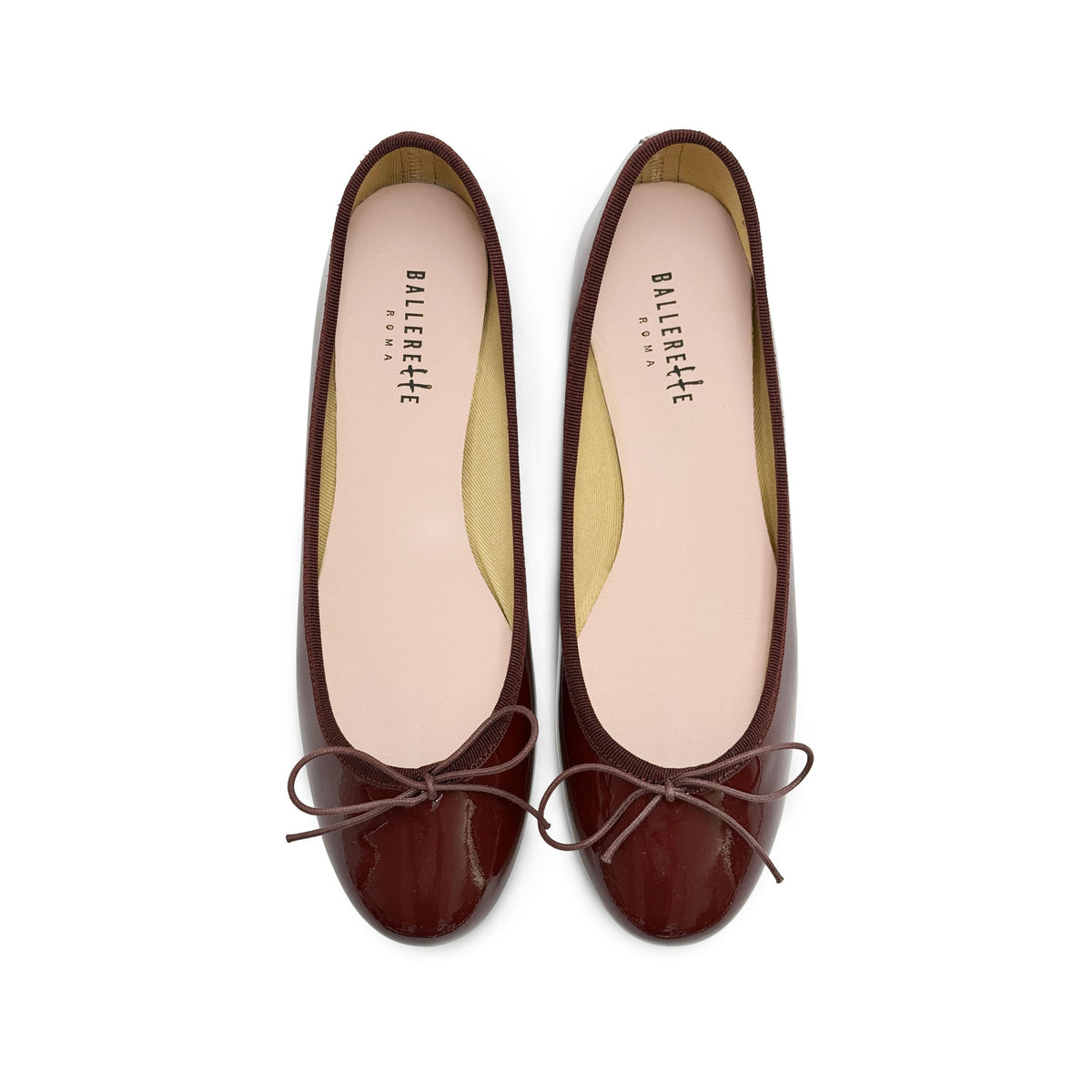 Ballerine bordeaux in pelle vernice