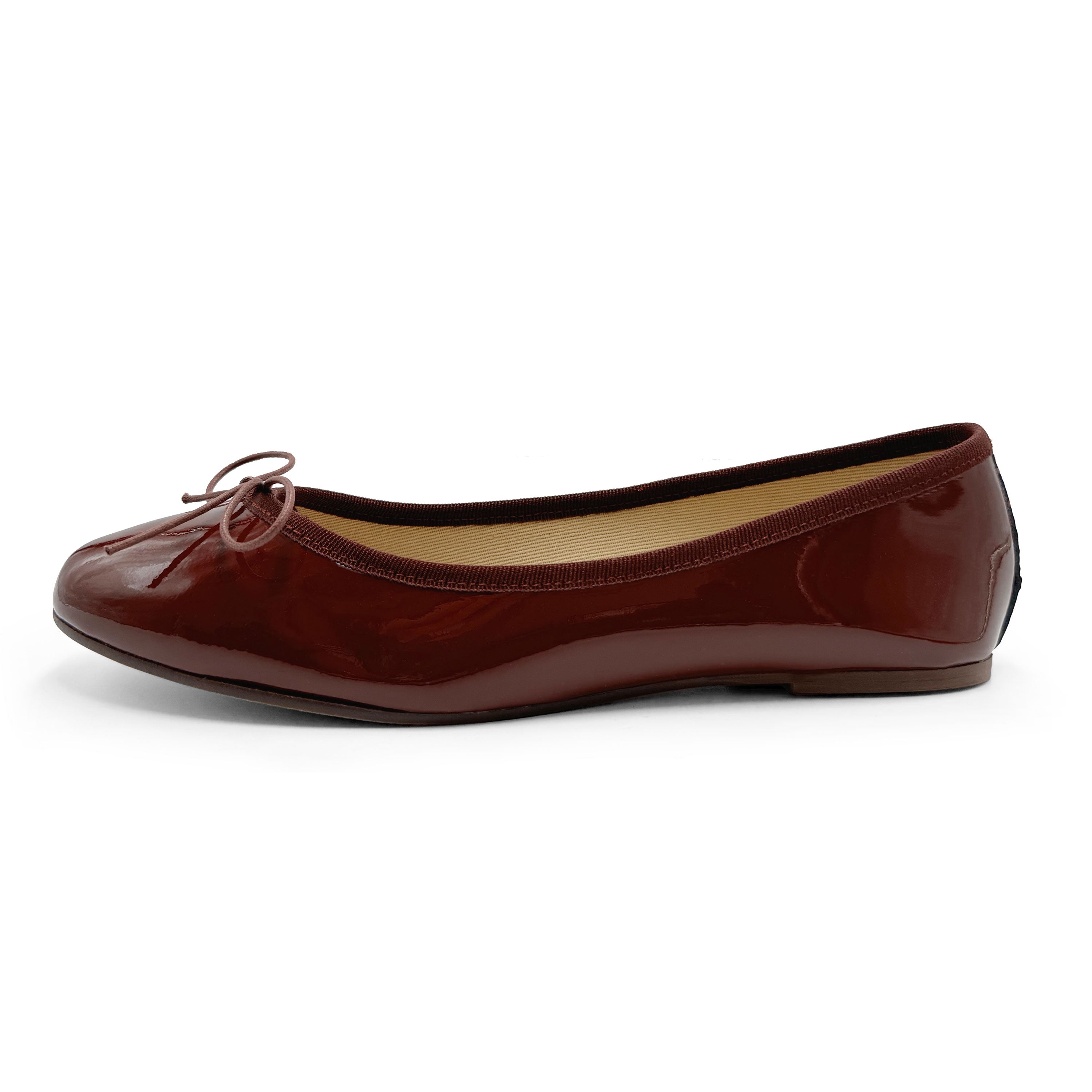 Ballerines bordeaux en cuir verni