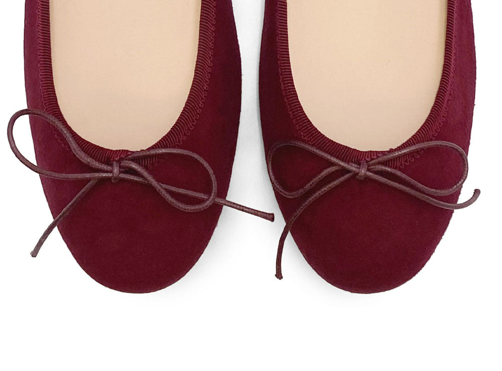 Ballerine in camoscio bordeaux