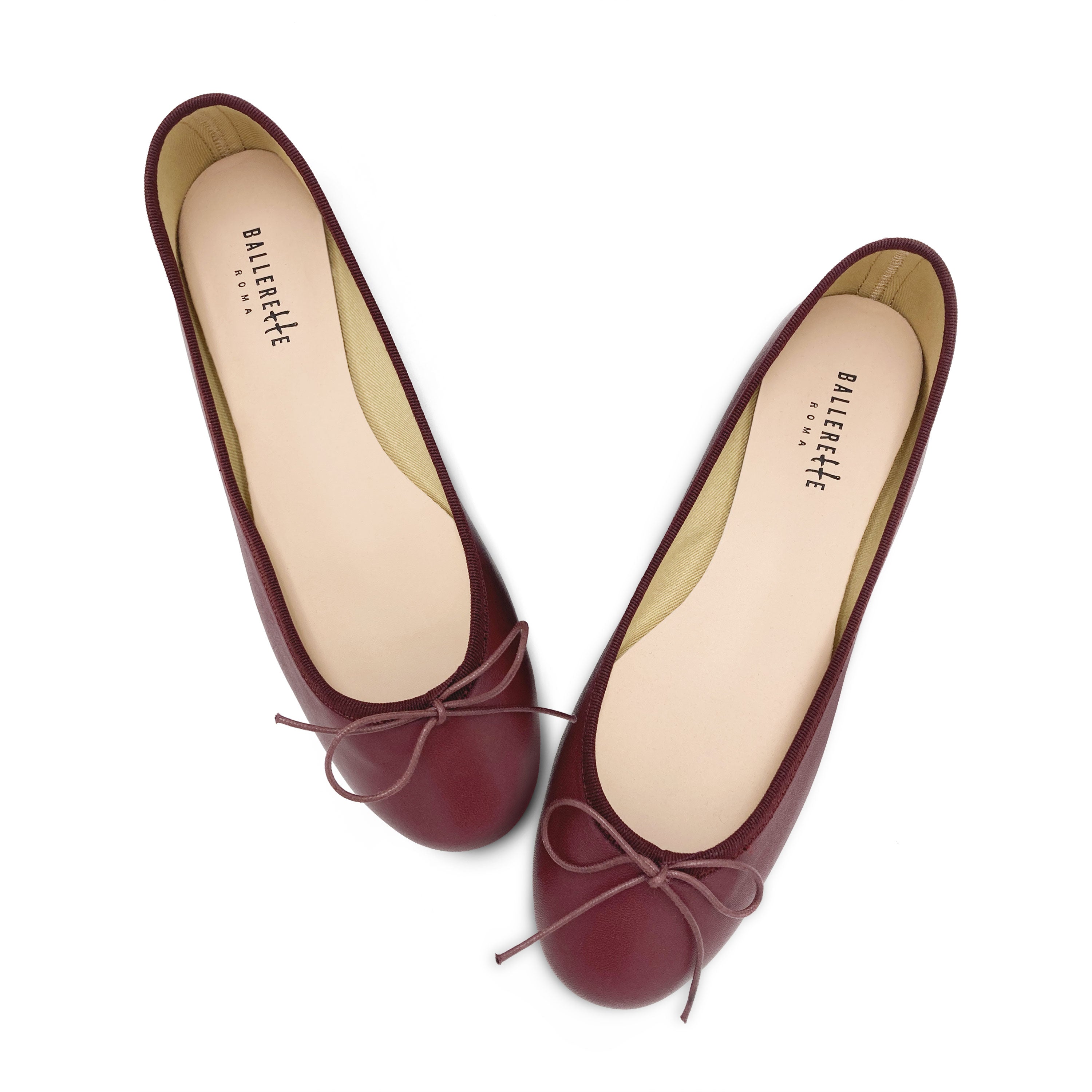 Ballerine in pelle bordeaux