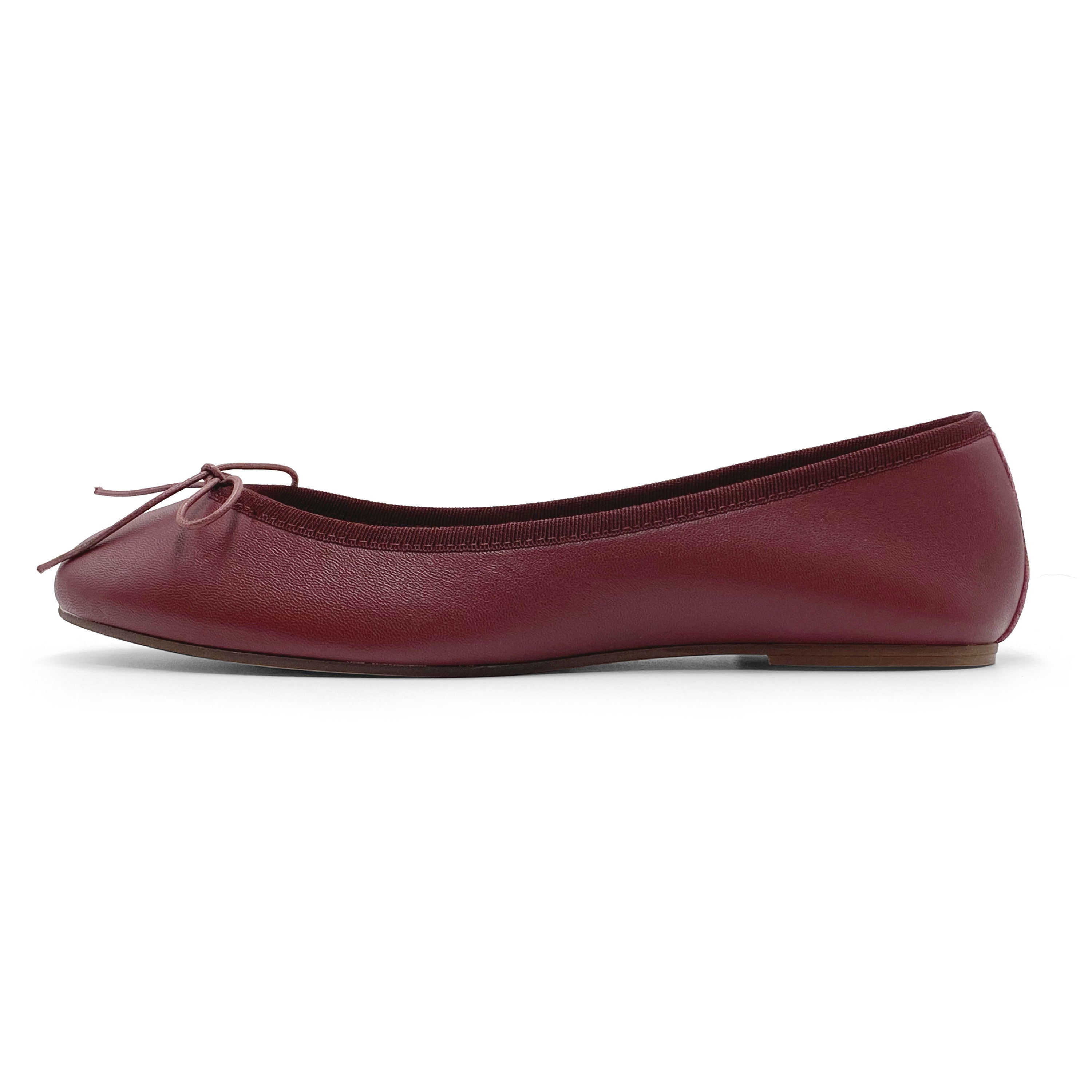 Ballerine in pelle bordeaux