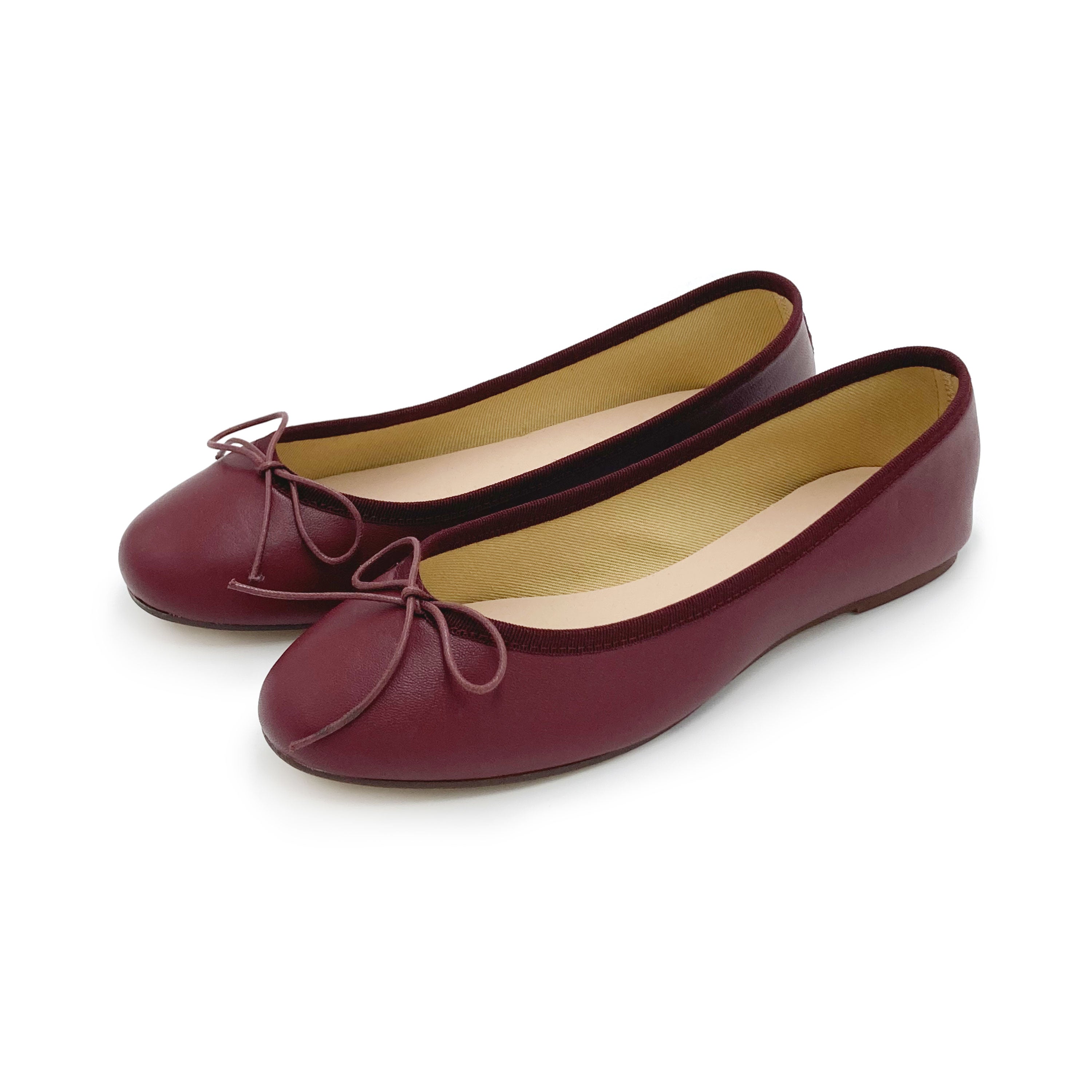 Ballerine in pelle bordeaux