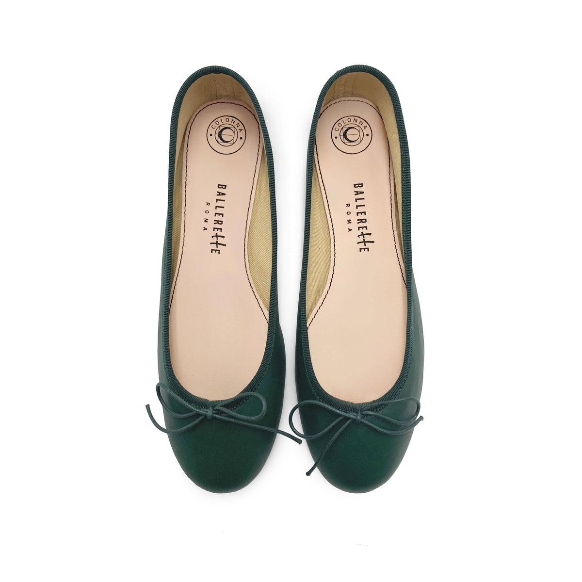 Ballerine in pelle verdi bottiglia