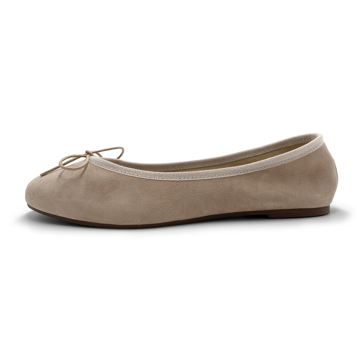 Taubengraue Wildlederballerinas