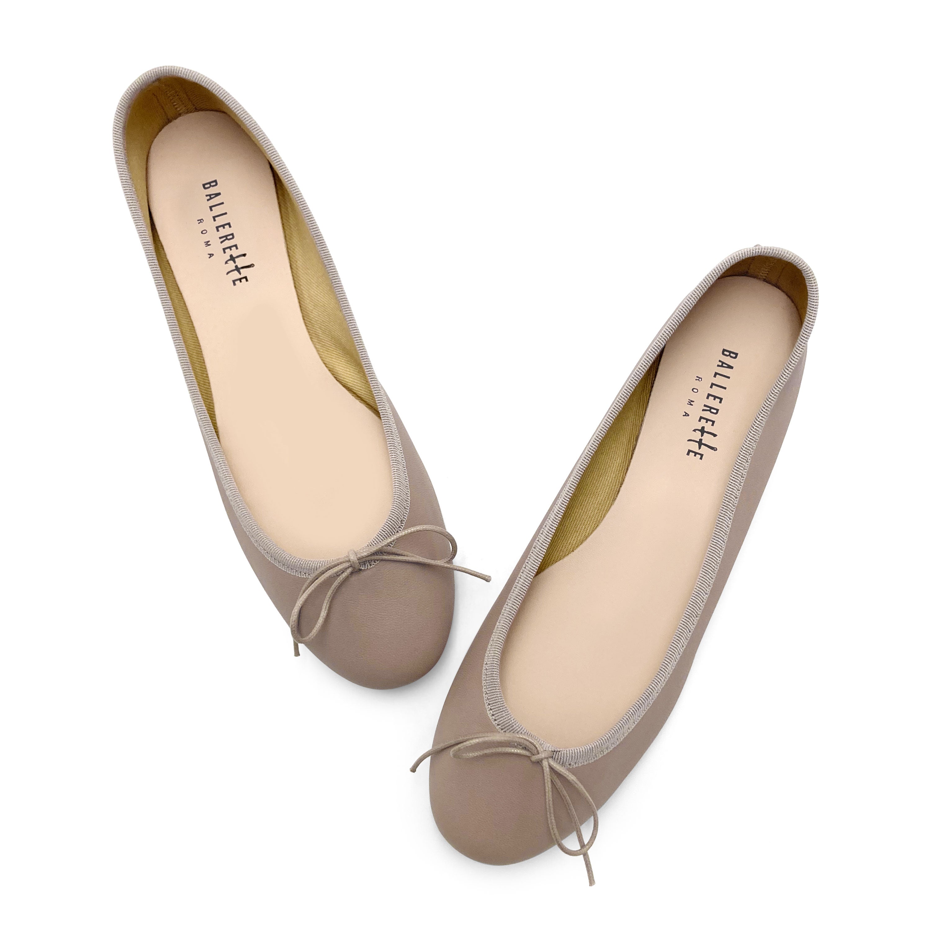 Ballerine in pelle tortora