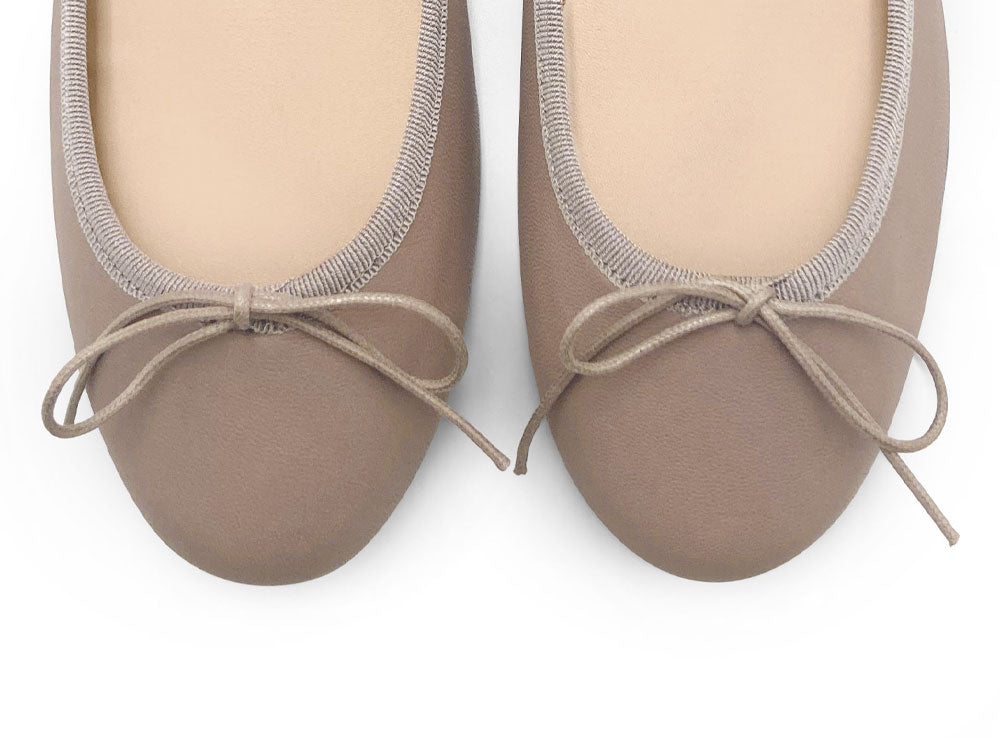 Ballerine in pelle tortora