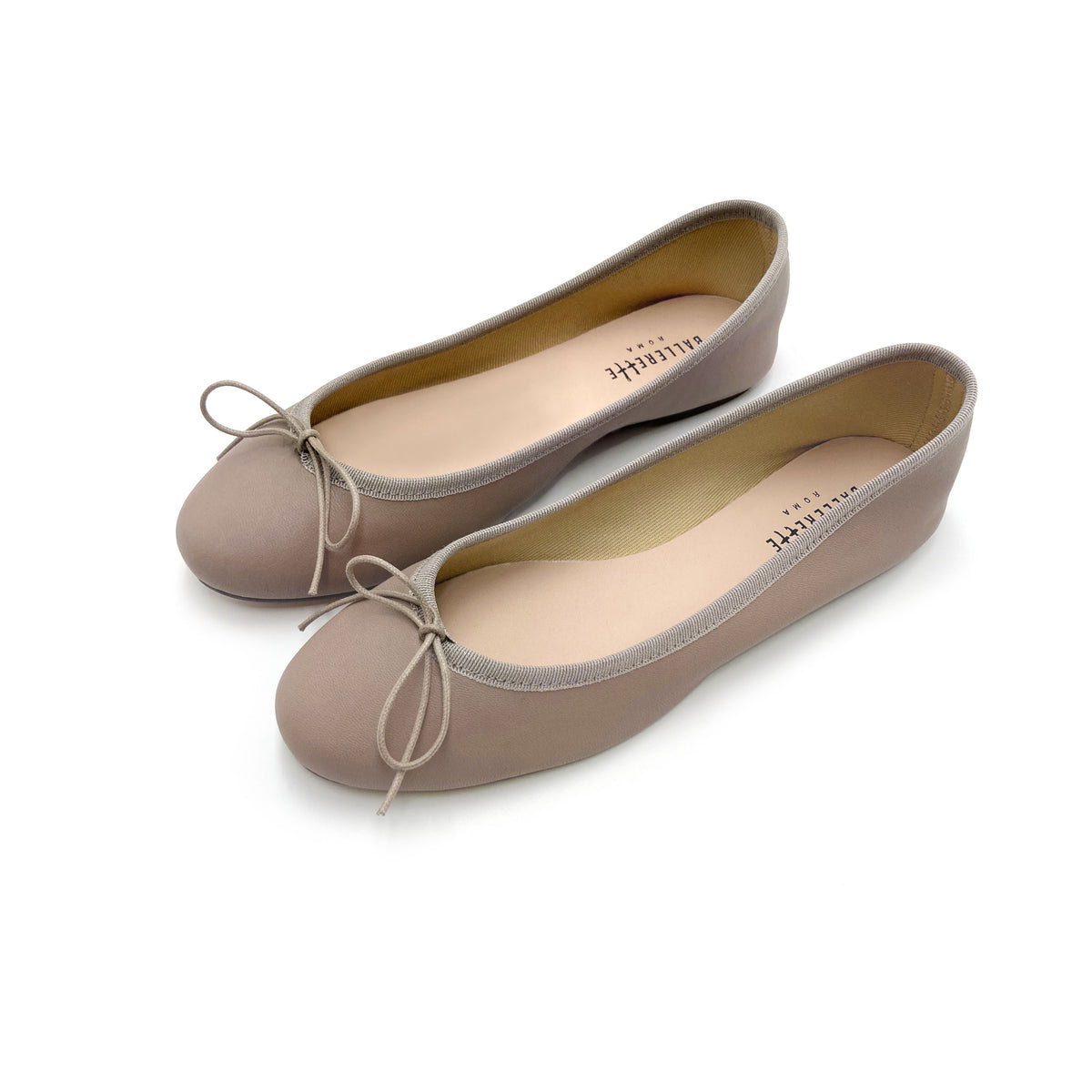 Ballerine in pelle tortora