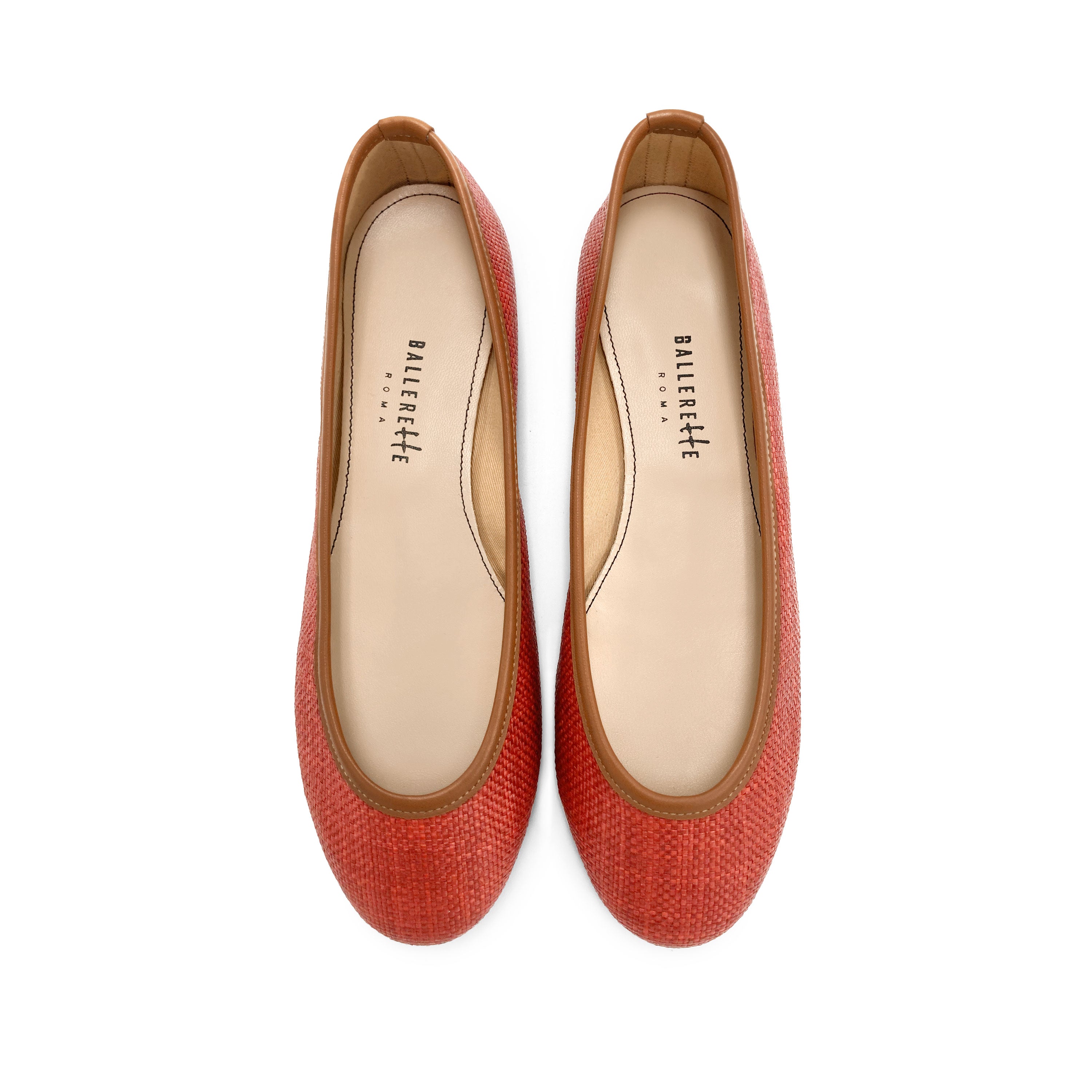 Ballerine estive rosse in rafia