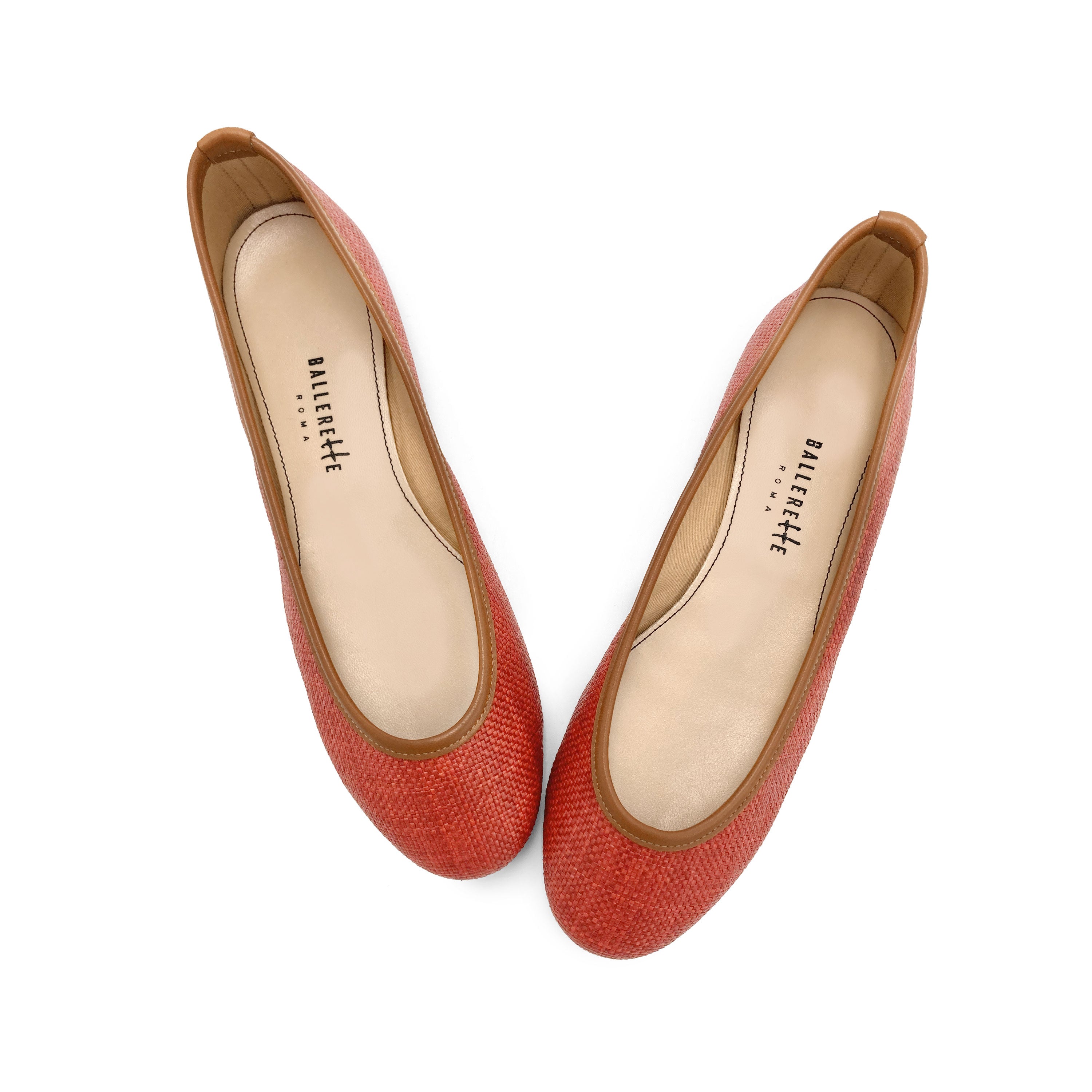 Ballerine estive rosse in rafia