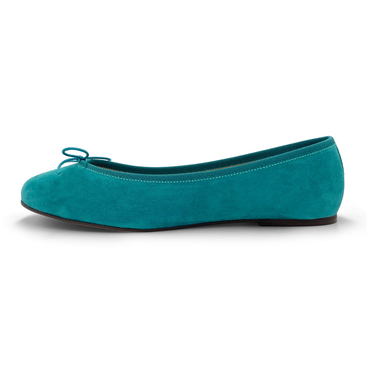 Ballerines en daim bleu paon