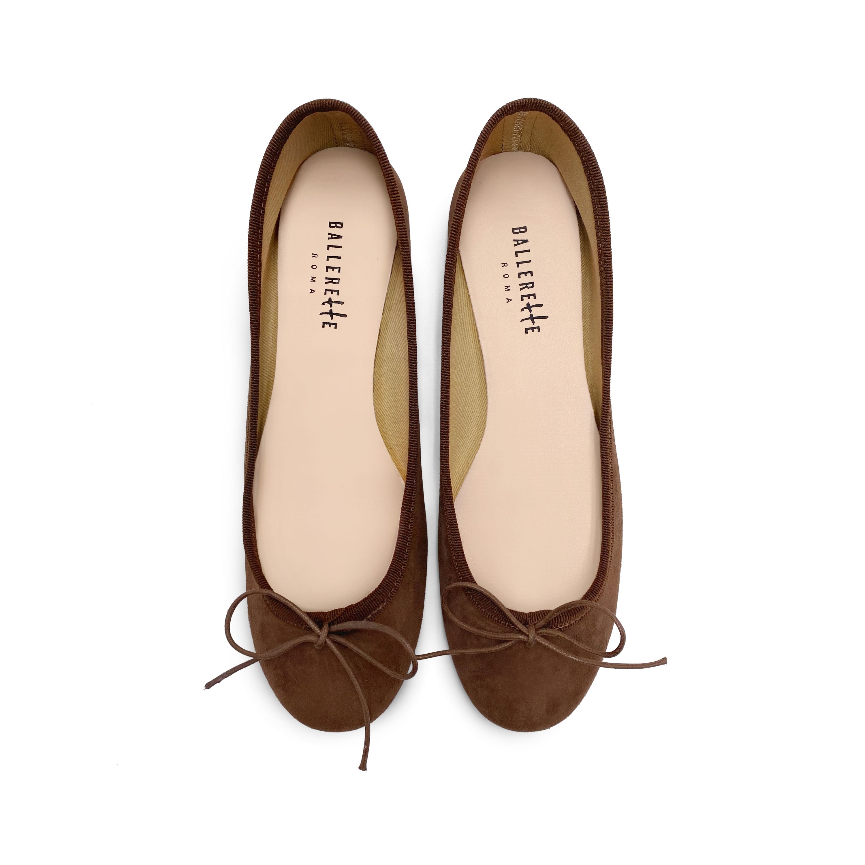 Ballerine in camoscio marrone scuro